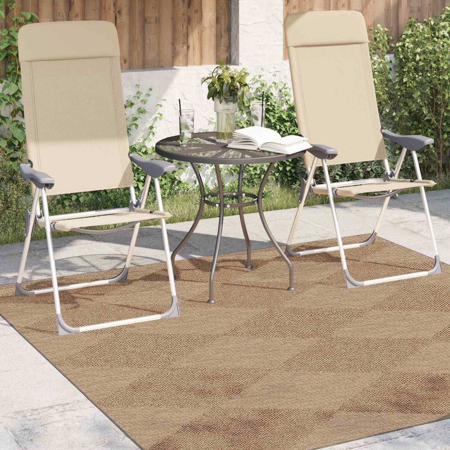 Vidaxl vloerkleden vierkant huarte naturel 200 x 200 cm polyester