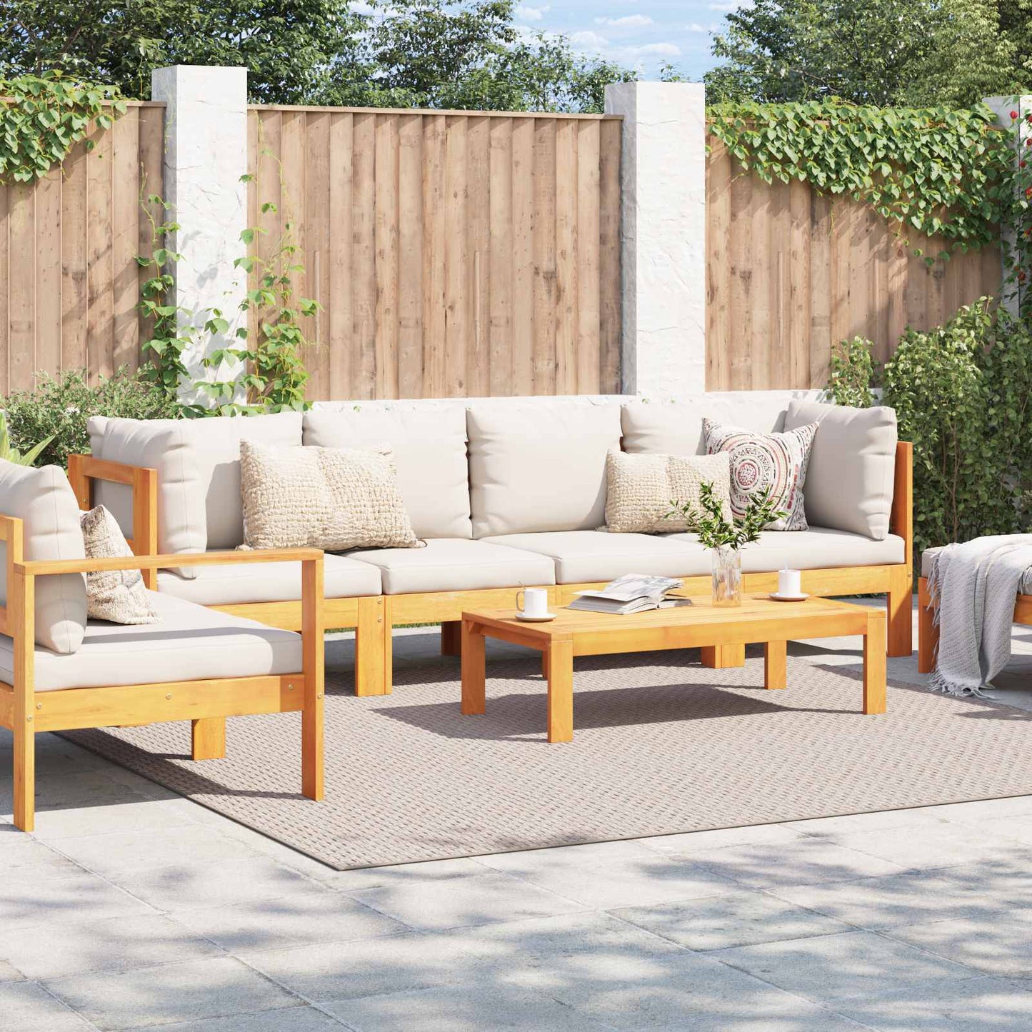 Vidaxl vloerkleden vierkant huarte crème 240 x 240 cm polyester