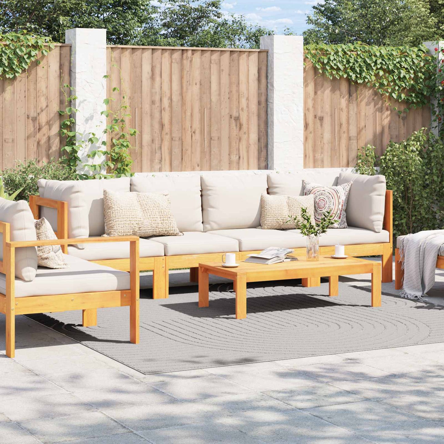 Vidaxl vloerkleden vierkant huarte crème 240 x 240 cm polyester
