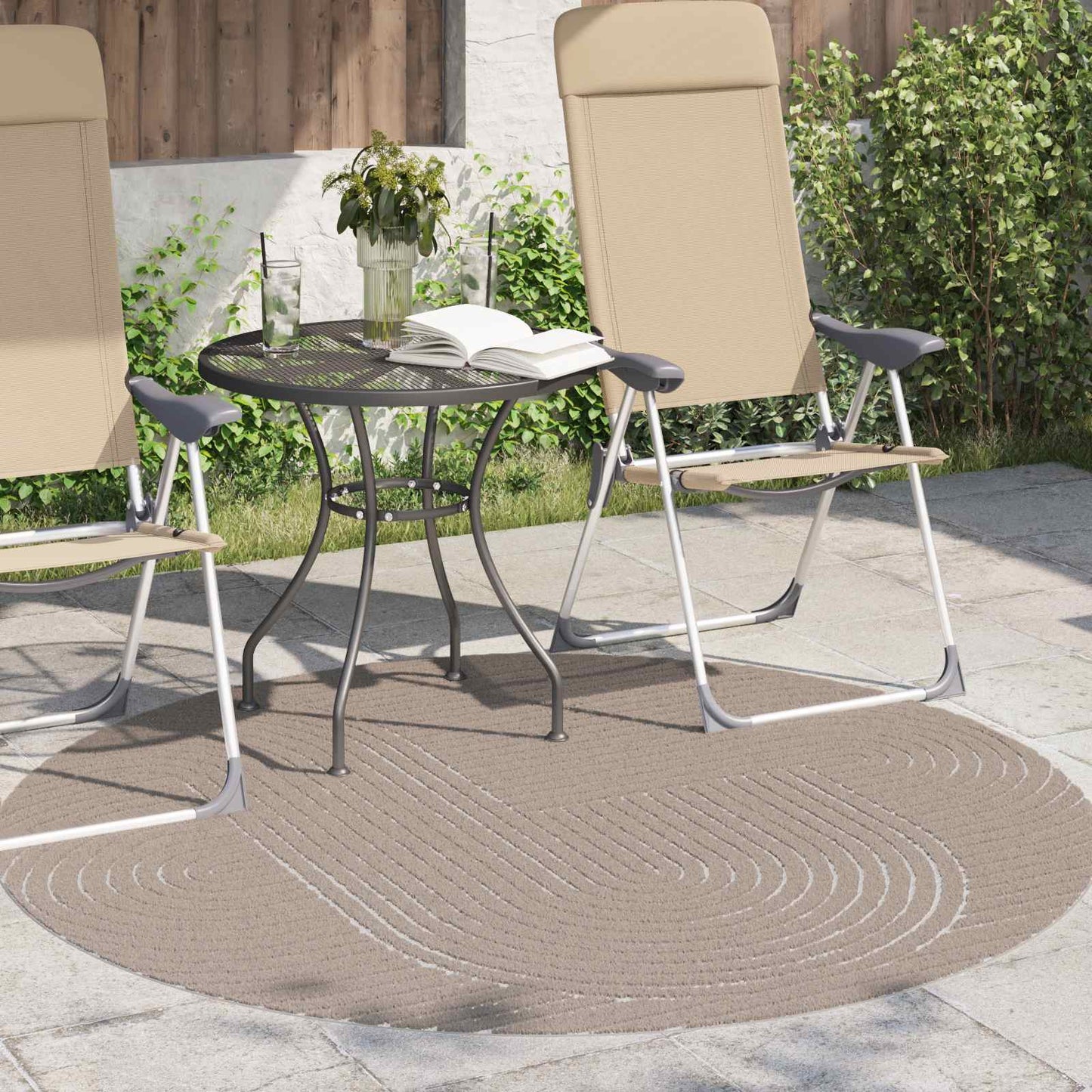 Vidaxl vloerkleden rond huarte beige ø 200 cm polyester