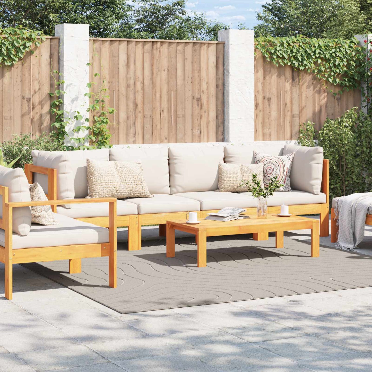 Vidaxl vloerkleden vierkant huarte crème 240 x 240 cm polyester