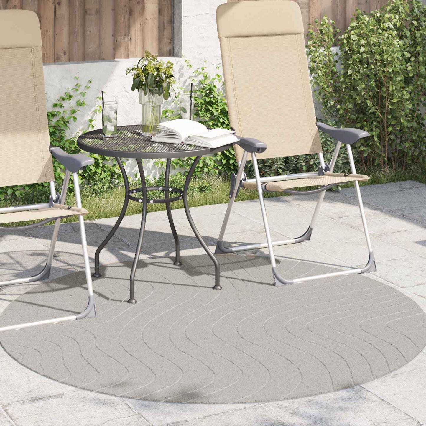 Vidaxl vloerkleden rond huarte crème ø 120 cm polyester