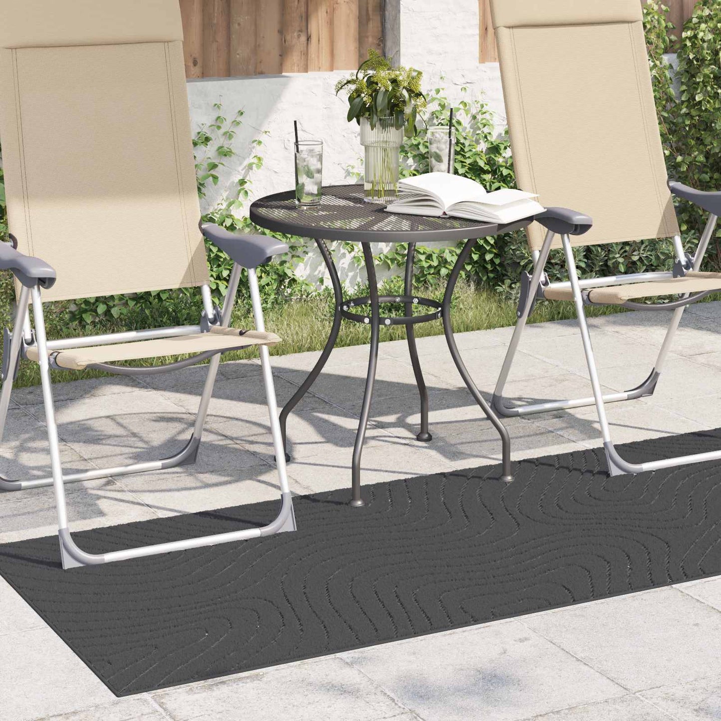 Vidaxl vloerkleden rechthoekig huarte antraciet 200 x 80 cm polyester