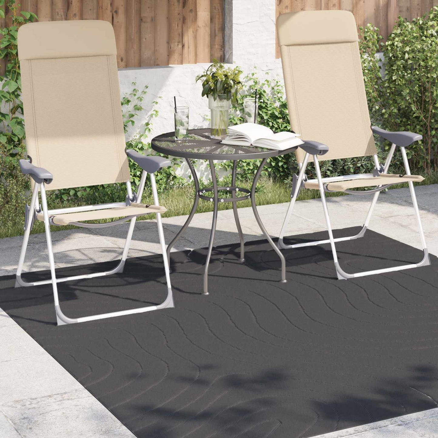 Vidaxl vloerkleden vierkant huarte antraciet 120 x 120 cm polyester