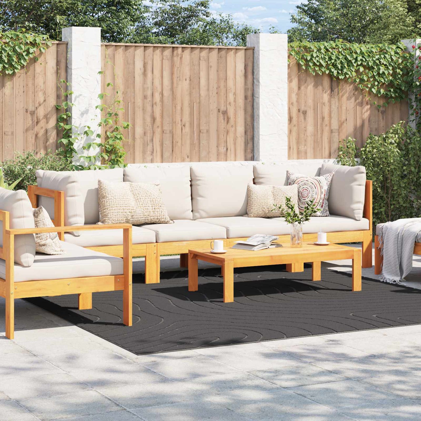 Vidaxl vloerkleden vierkant huarte antraciet 240 x 240 cm polyester