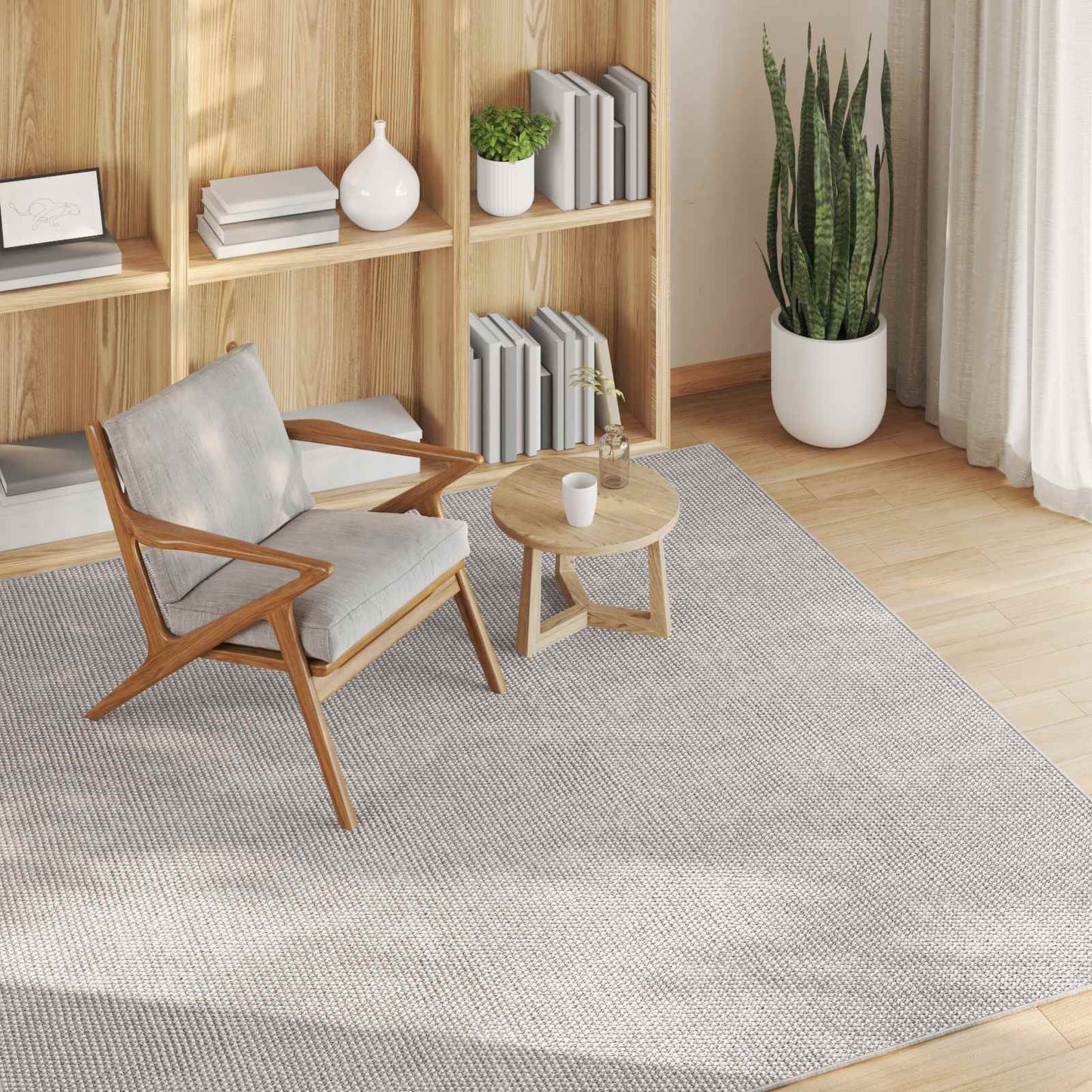 Vidaxl vloerkleden vierkant huarte crème 200 x 200 cm polyester