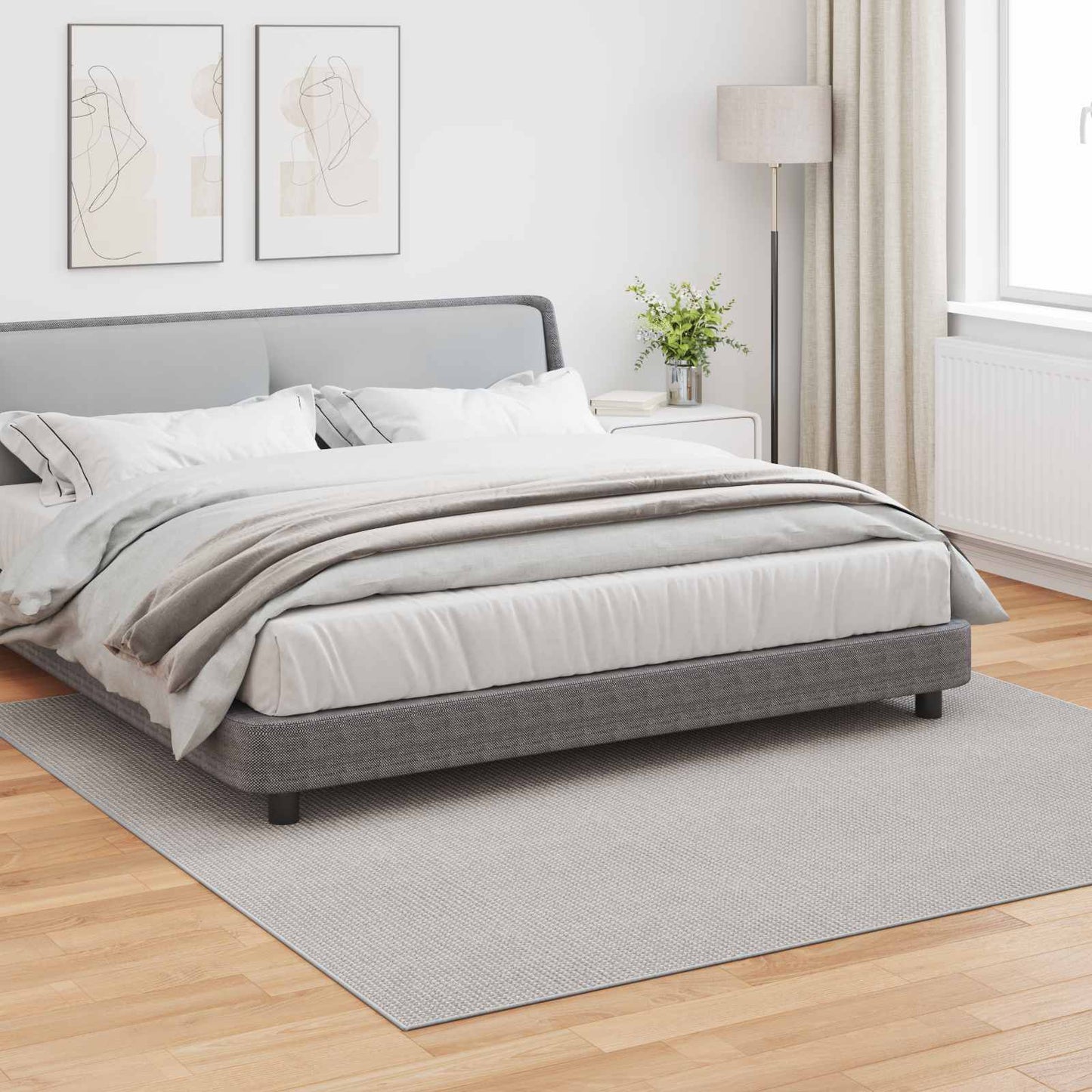 Vidaxl vloerkleden vierkant huarte crème 240 x 240 cm polyester