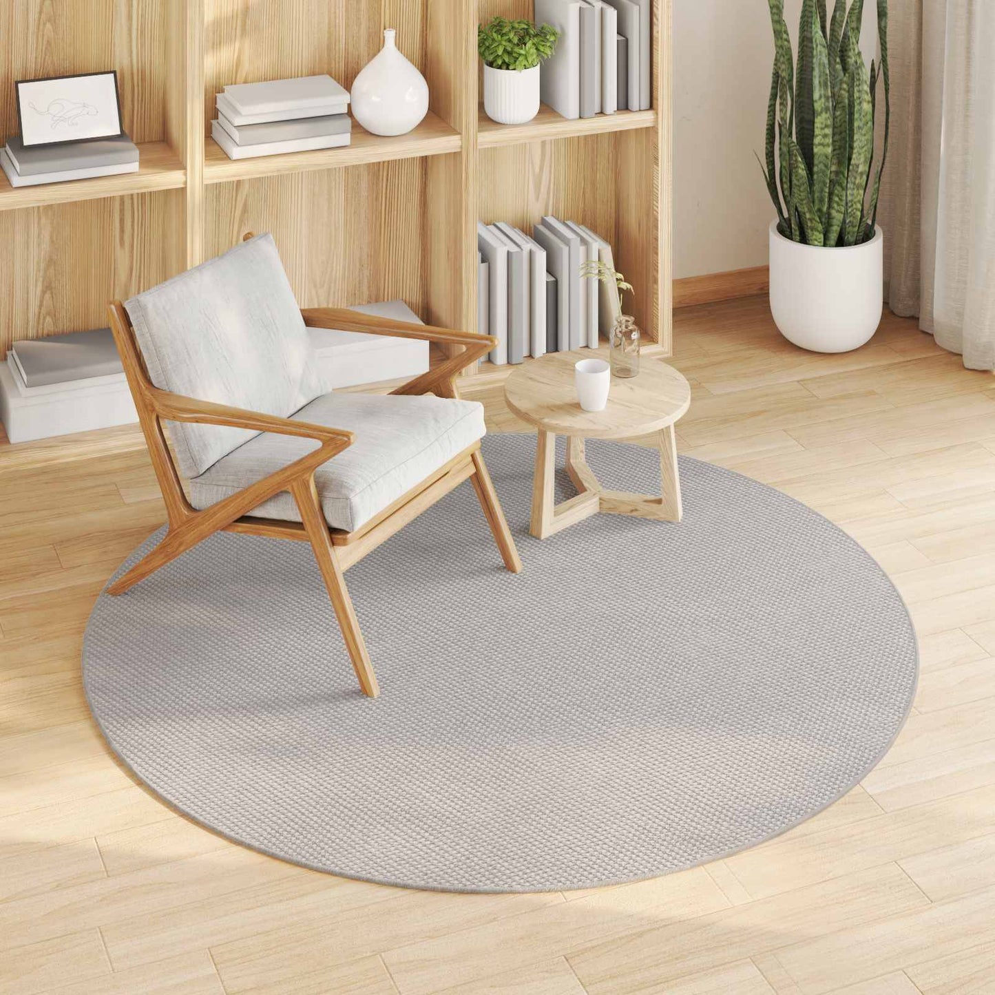 Vidaxl vloerkleden rond huarte crème ø 160 cm polyester