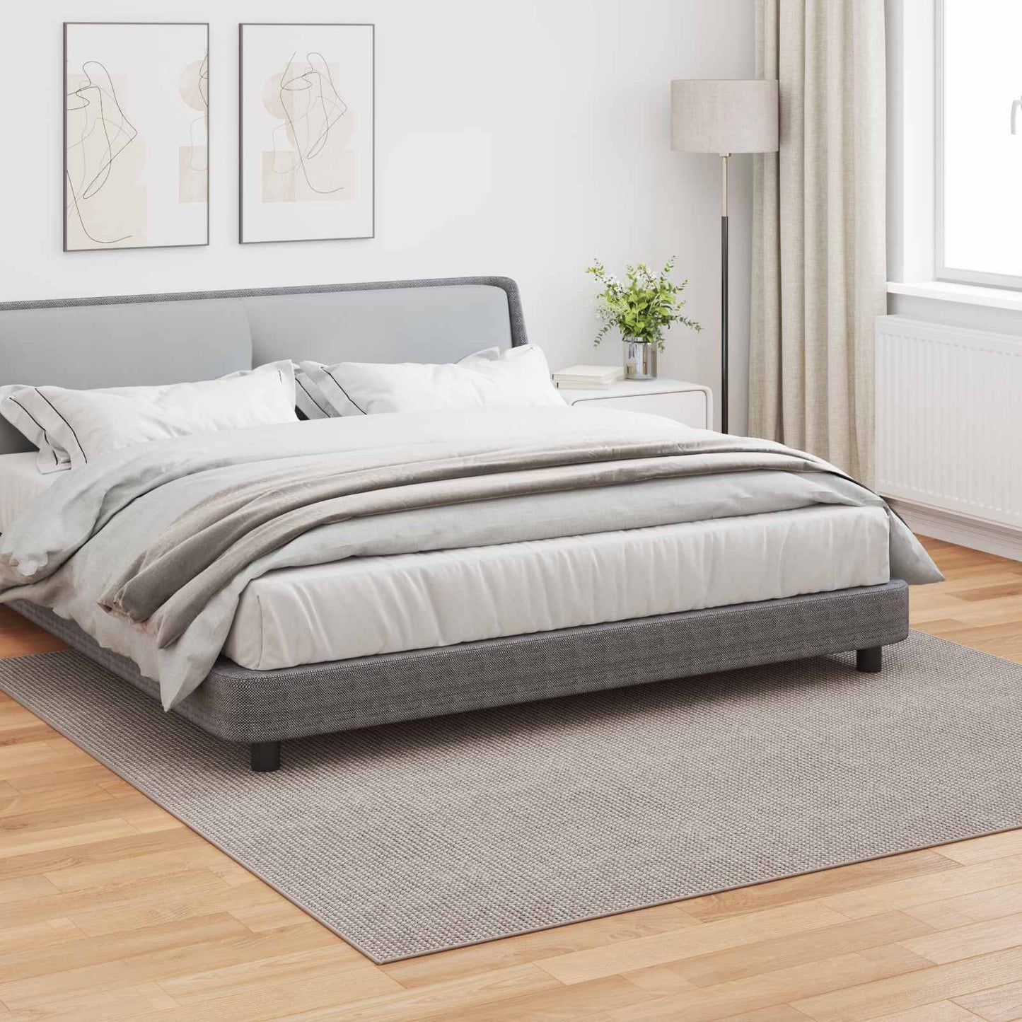 Vidaxl vloerkleden huarte crème en taupe 240 x 240 cm polyester