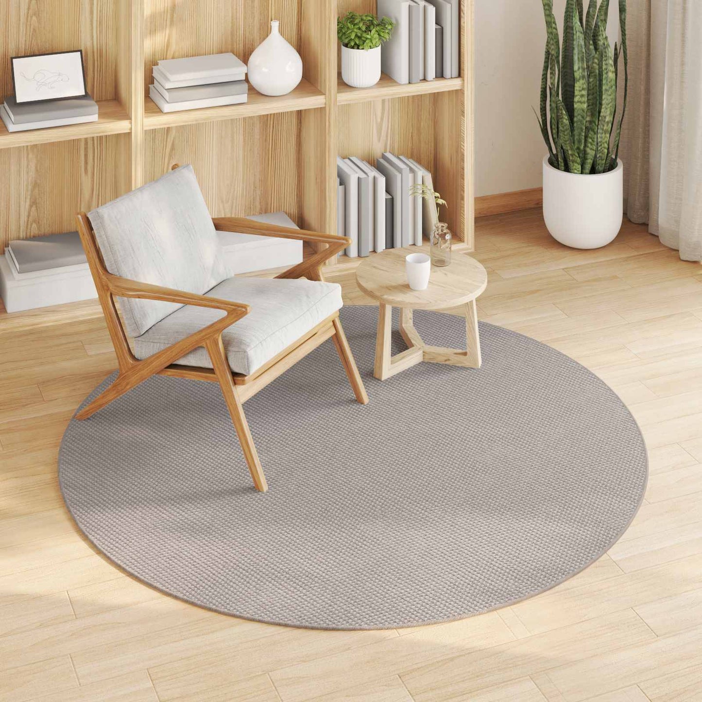 Vidaxl vloerkleden rond huarte crème en taupe ø 200 cm polyester