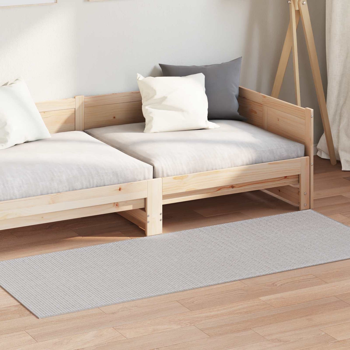 Vidaxl vloerkleden huarte crème en grijs 150 x 80 cm polyester