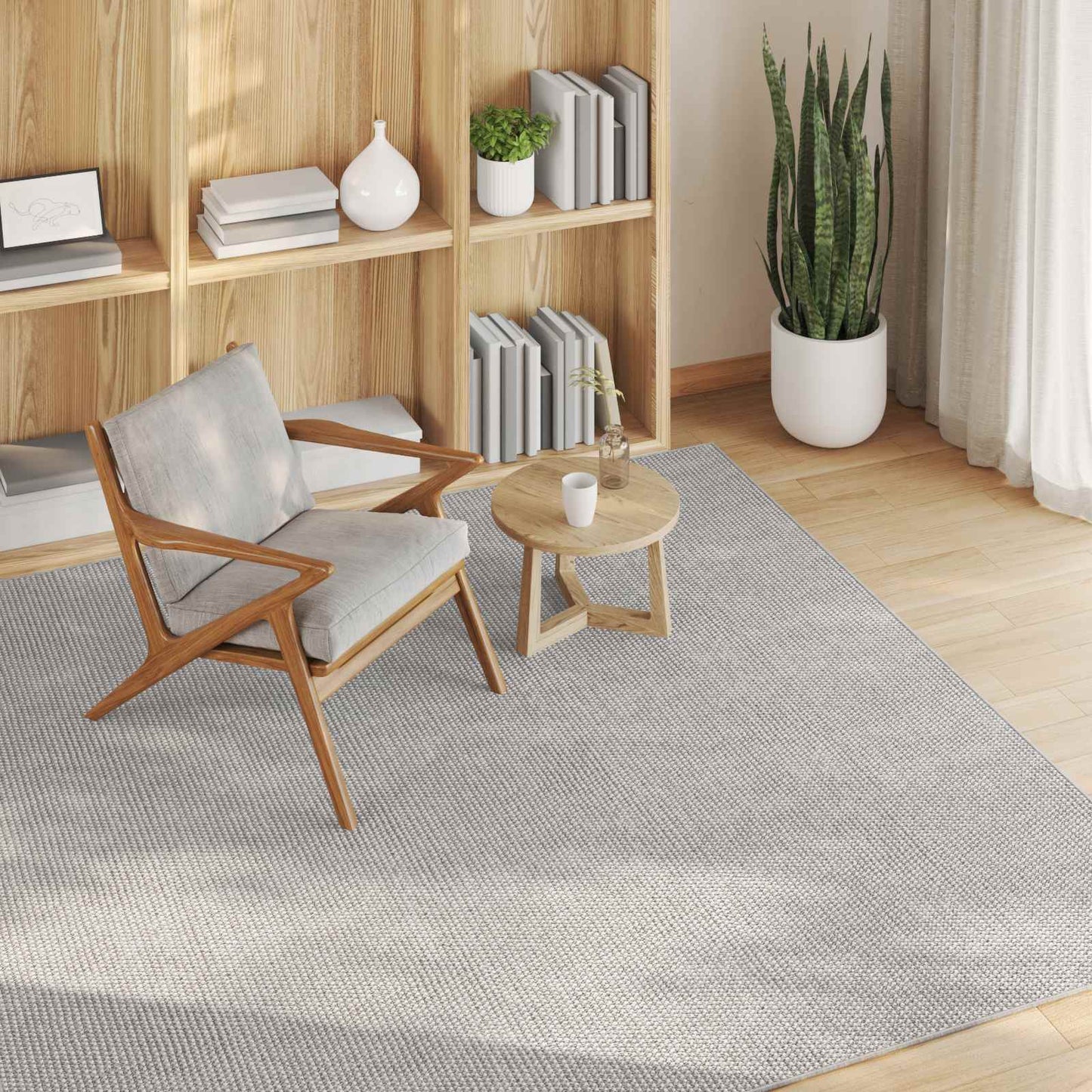 Vidaxl vloerkleden huarte crème en grijs 200 x 200 cm polyester