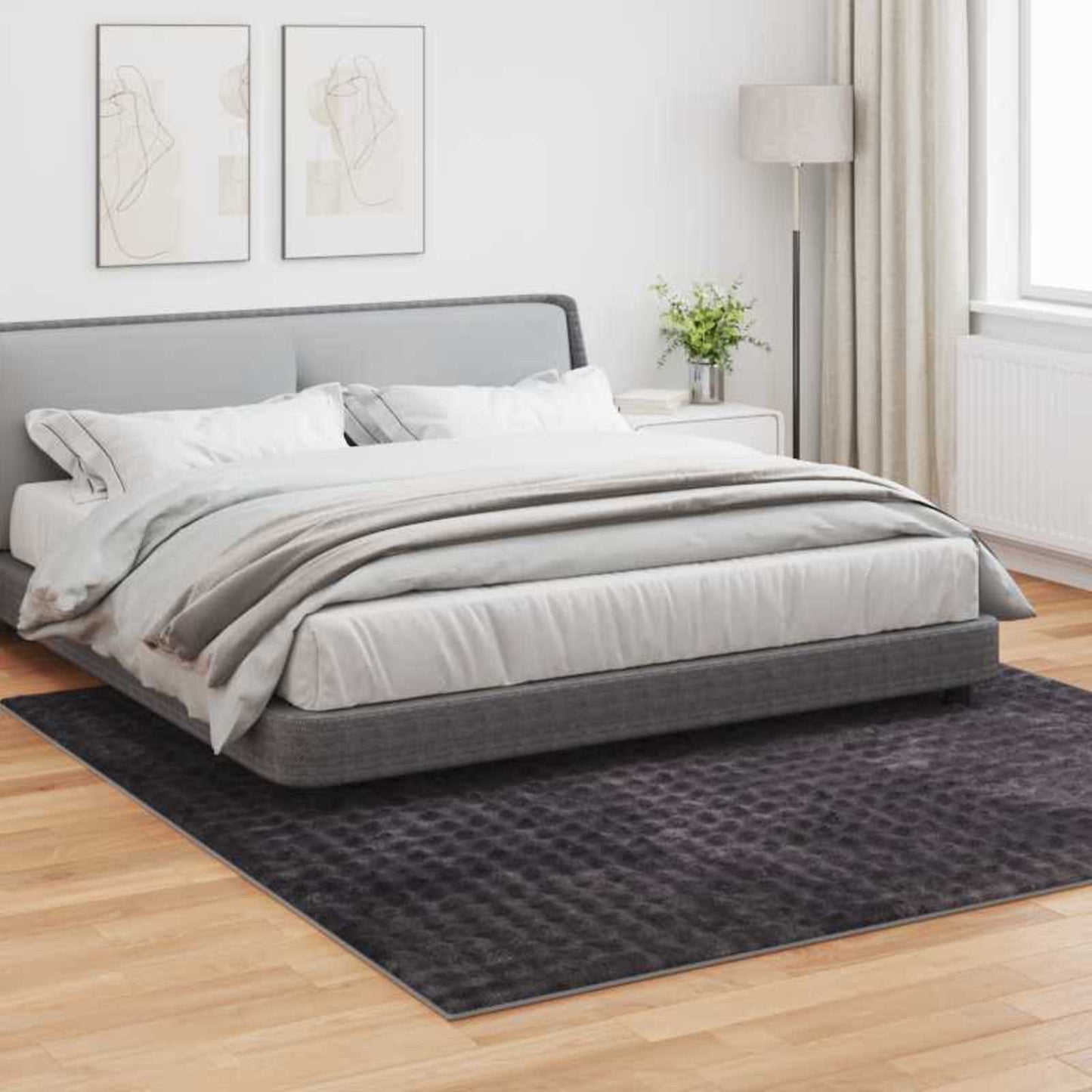Vidaxl vloerkleden vierkant huarte beige 120 x 120 cm polyester