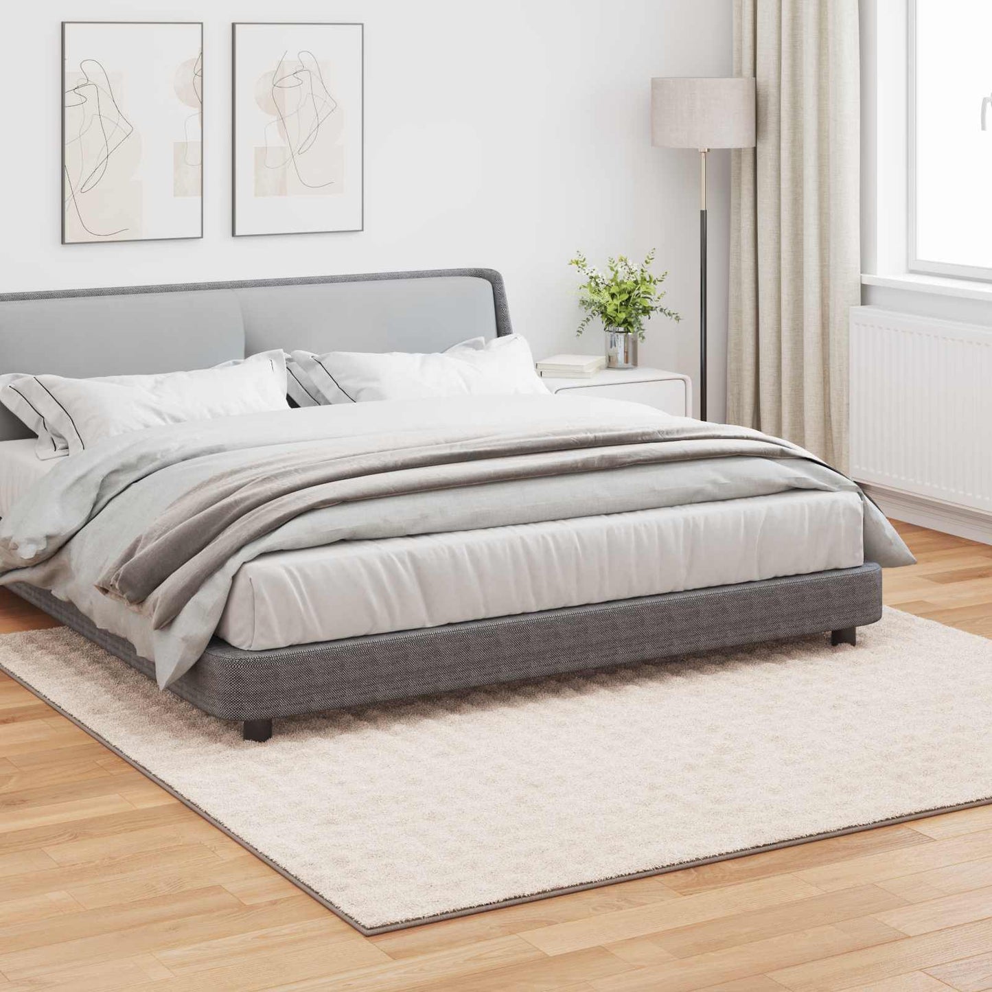 Vidaxl vloerkleden vierkant huarte beige 240 x 240 cm polyester