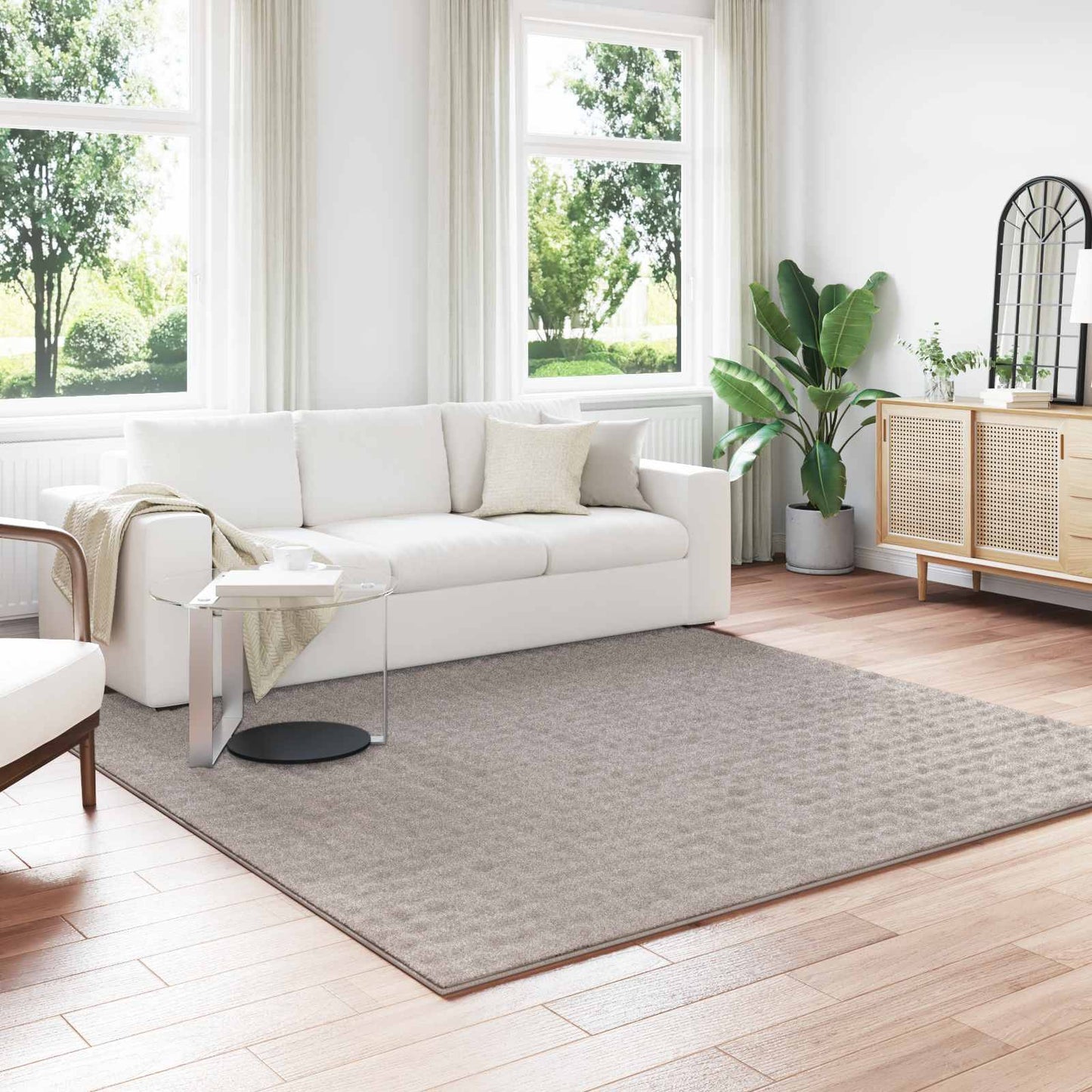 Vidaxl vloerkleden vierkant huarte zand 240 x 240 cm polyester