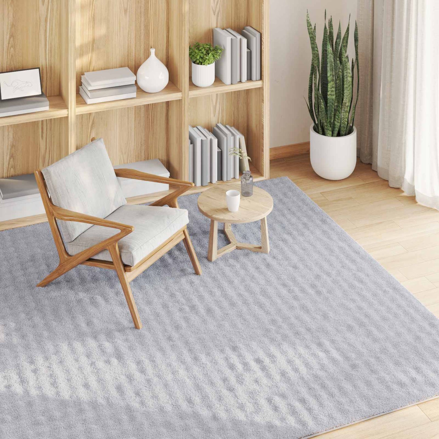Vidaxl vloerkleden vierkant huarte grijs 120 x 120 cm polyester