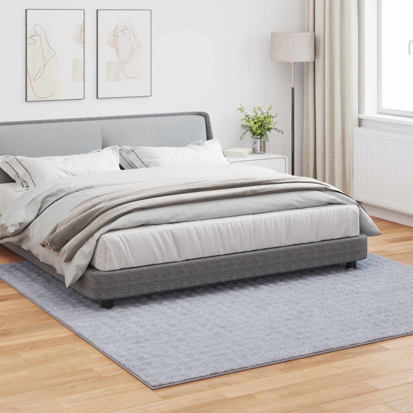 Vidaxl vloerkleden vierkant huarte grijs 240 x 240 cm polyester