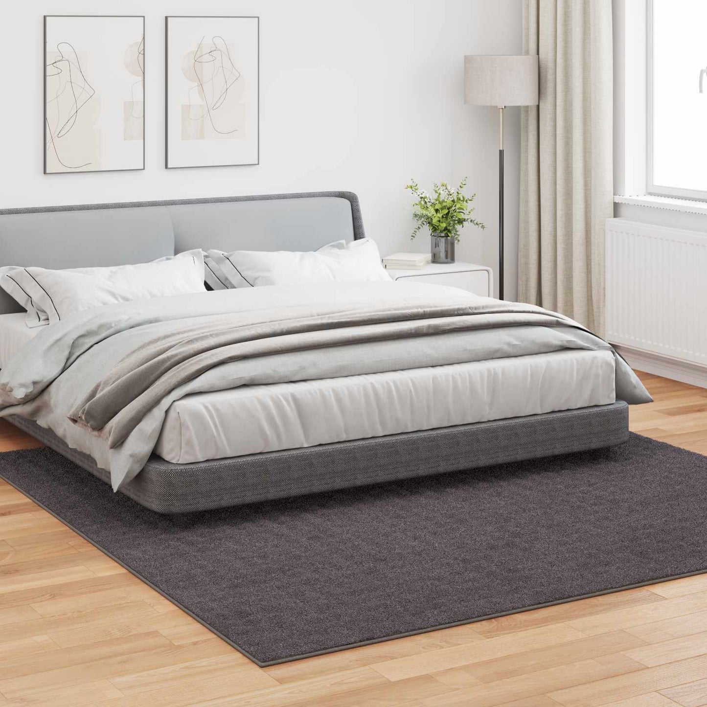Vidaxl vloerkleden vierkant huarte antraciet 240 x 240 cm polyester