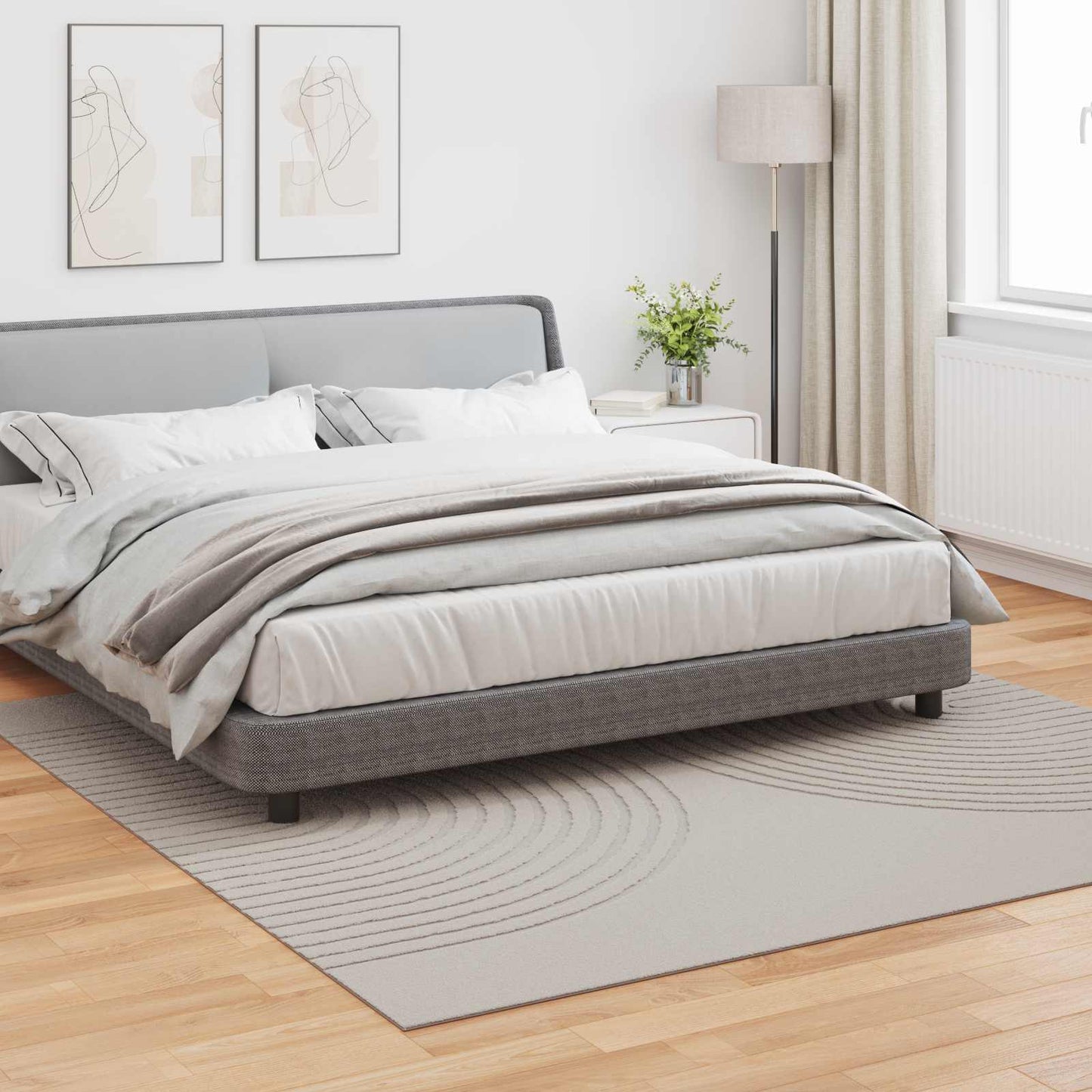 Vidaxl vloerkleden vierkant huarte crème 240 x 240 cm polyester
