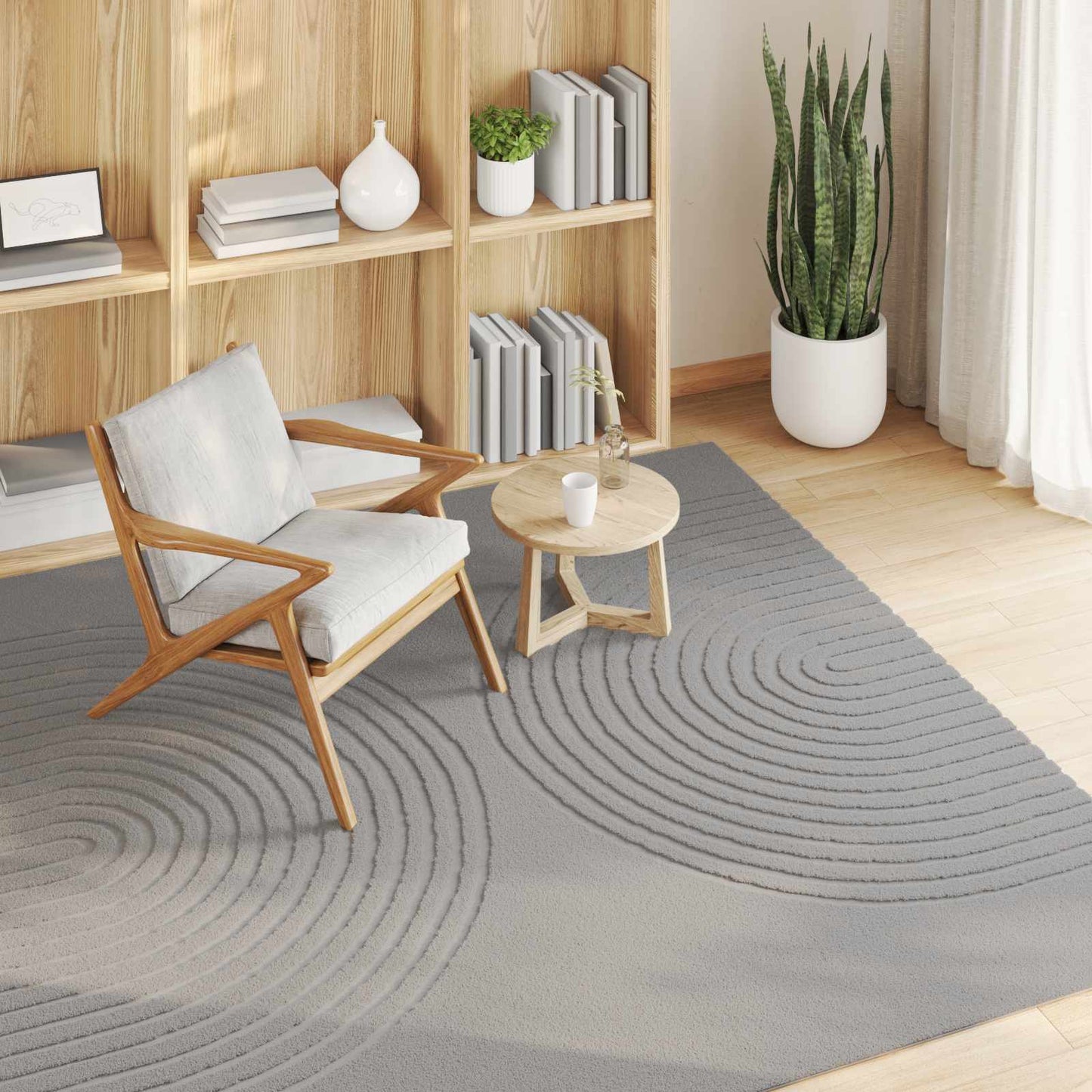 Vidaxl vloerkleden vierkant huarte grijs 200 x 200 cm polyester