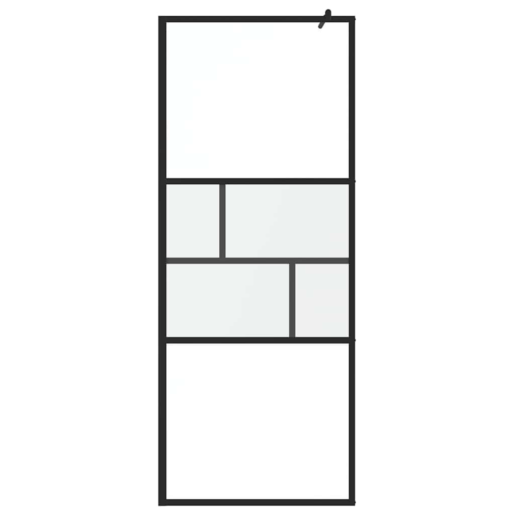 Vidaxl inloop douche wand zwart 80 x 195 x 0.5 cm glas en aluminium
