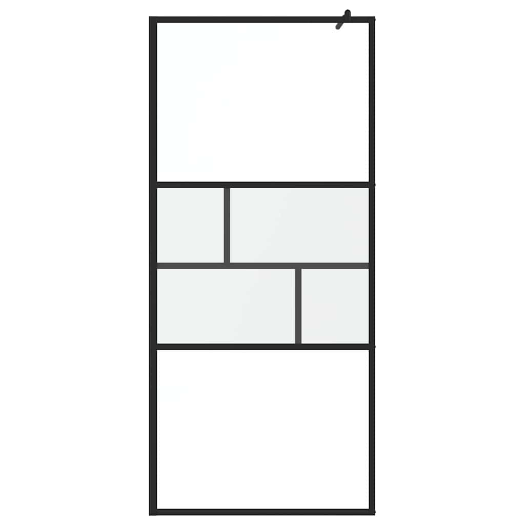 Vidaxl inloop douche wand zwart 80 x 195 x 0.5 cm glas en aluminium