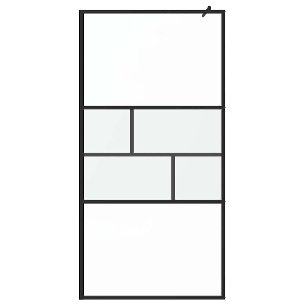 Vidaxl inloop douche wand zwart 80 x 195 x 0.5 cm glas en aluminium