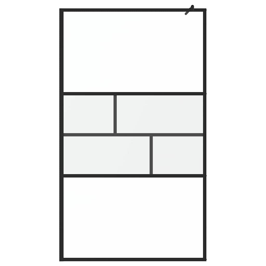Vidaxl inloop douche wand zwart 80 x 195 x 0.5 cm glas en aluminium