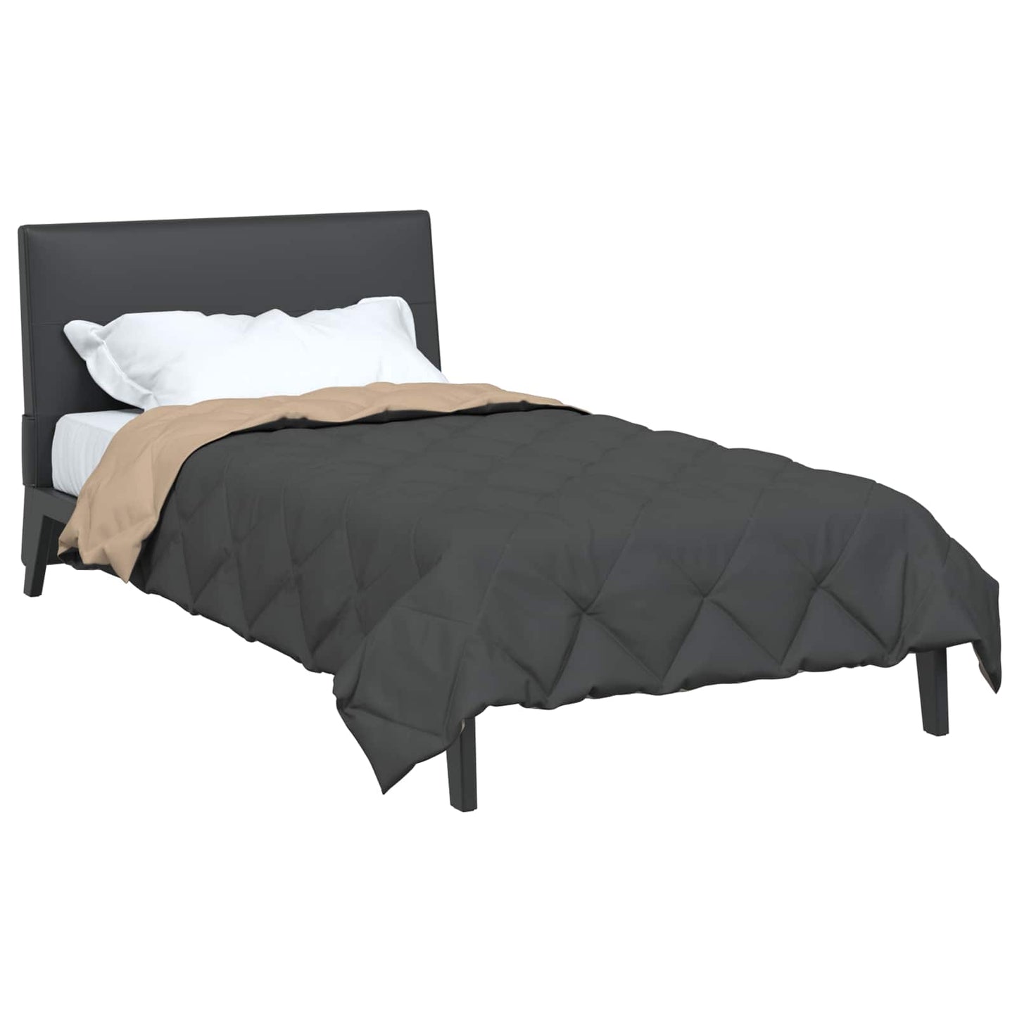 Vidaxl zomer dekbed antraciet en taupe 220 x 155 cm microfiber