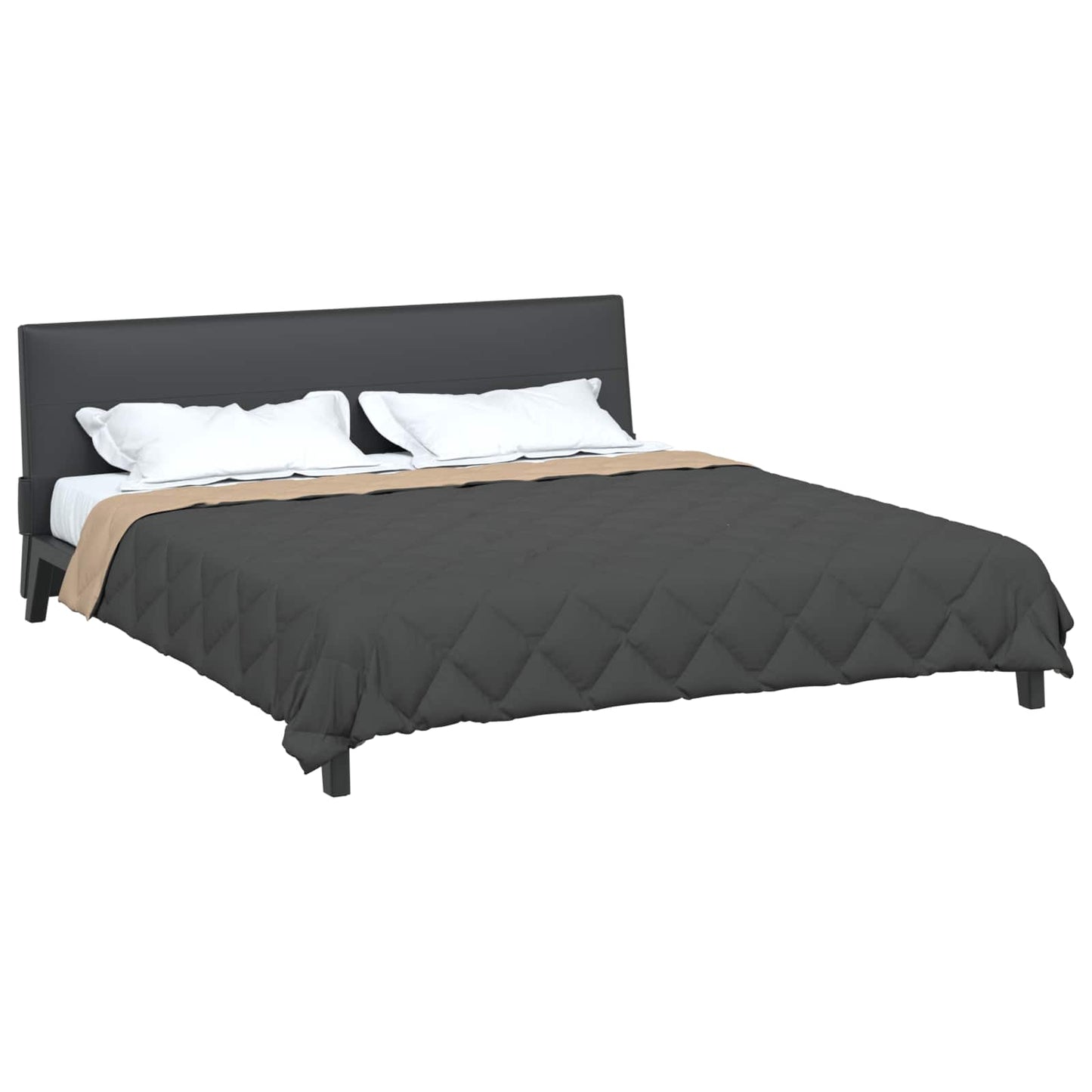 Vidaxl zomer dekbed antraciet en taupe 220 x 200 cm microfiber