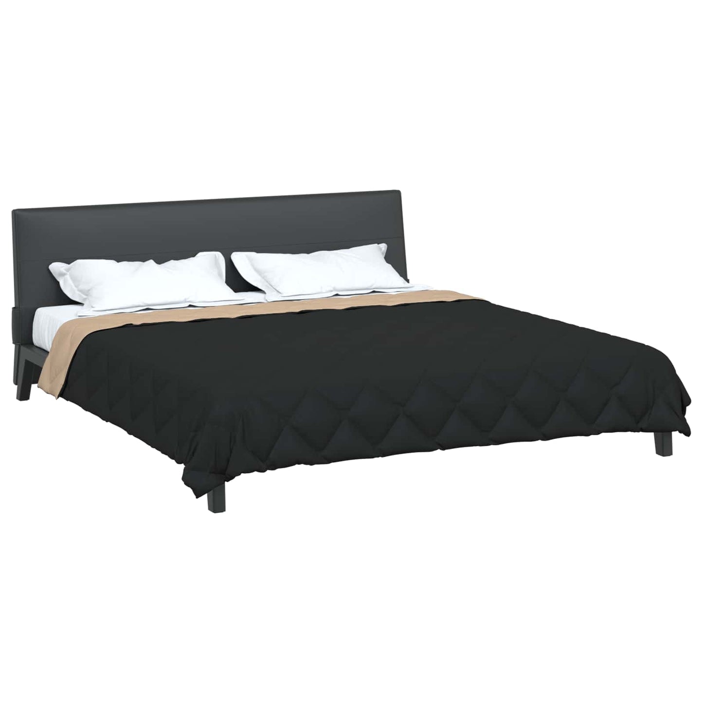Piumino estivo Vidaxx nero e tortora 200 x 200 cm in microfibra
