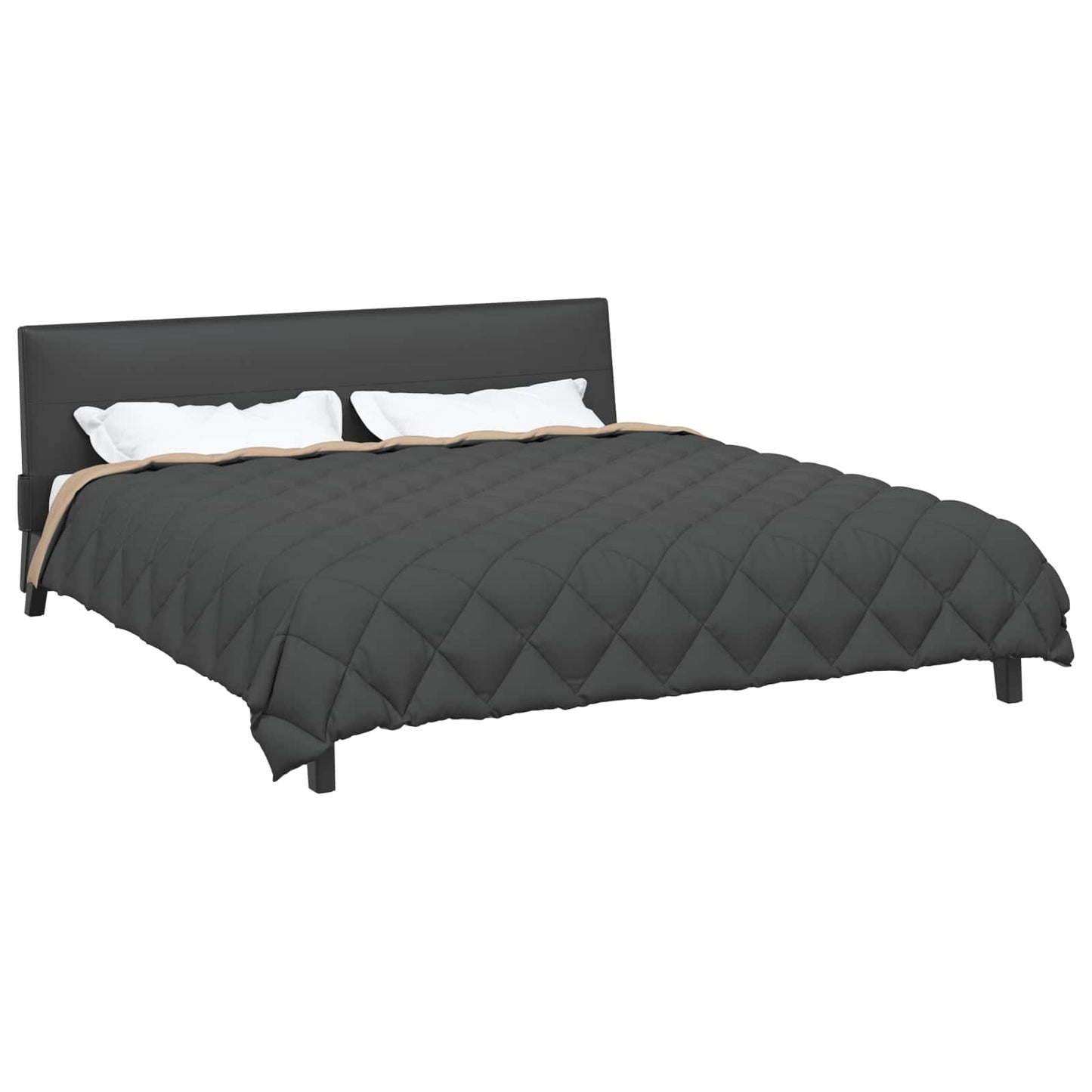 Vidaxl winter dekbed antraciet en taupe 200 x 200 cm microfiber