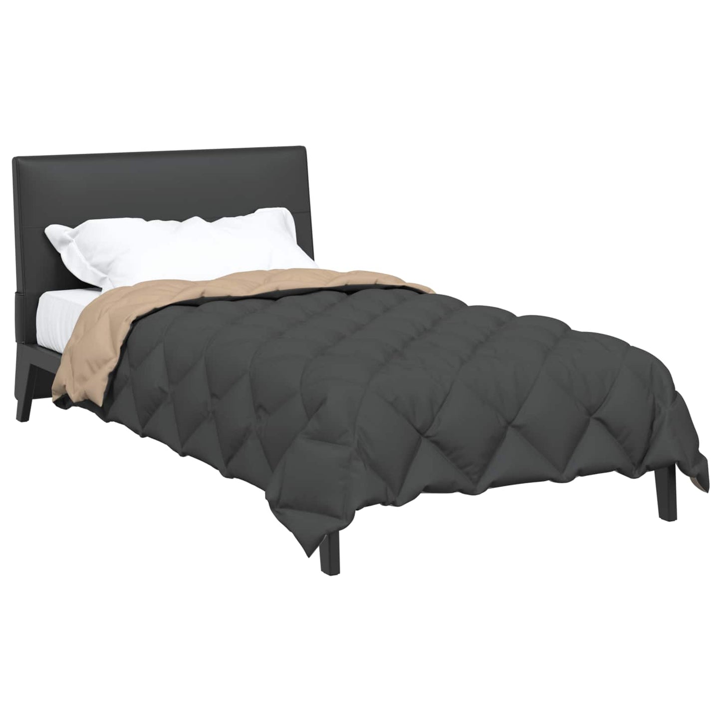 Vidaxl winter dekbed antraciet en taupe 220 x 135 cm microfiber