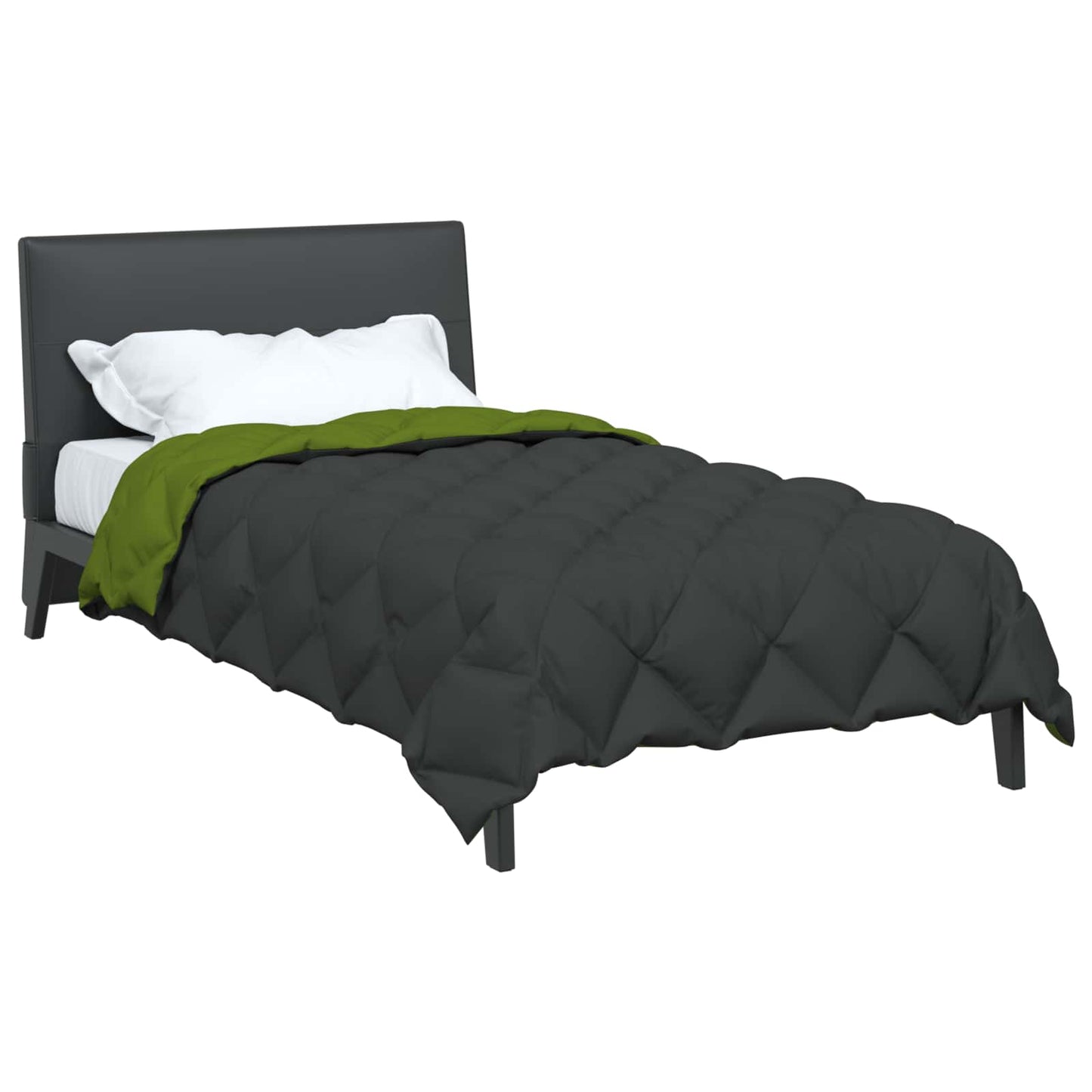 Vidaxl winter dekbed groen en antraciet 200 x 135 cm microfiber