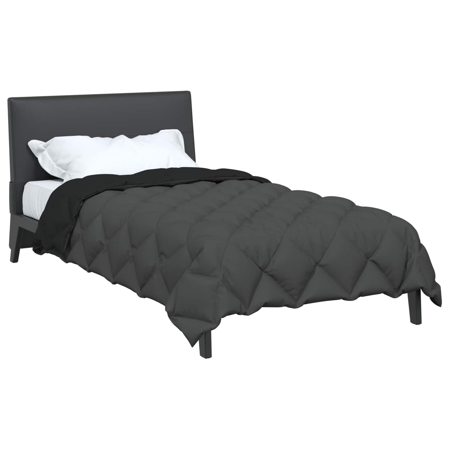 Vidaxl winter dekbed zwart en anthraciet 220 x 140 cm microfiber