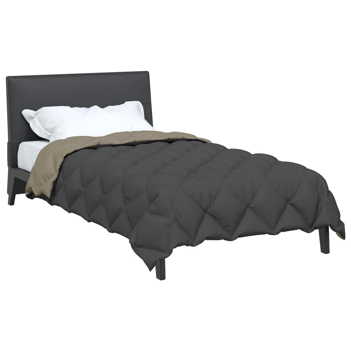 Vidaxl winter dekbed lichtgrijs en antraciet 200 x 135 cm microfiber
