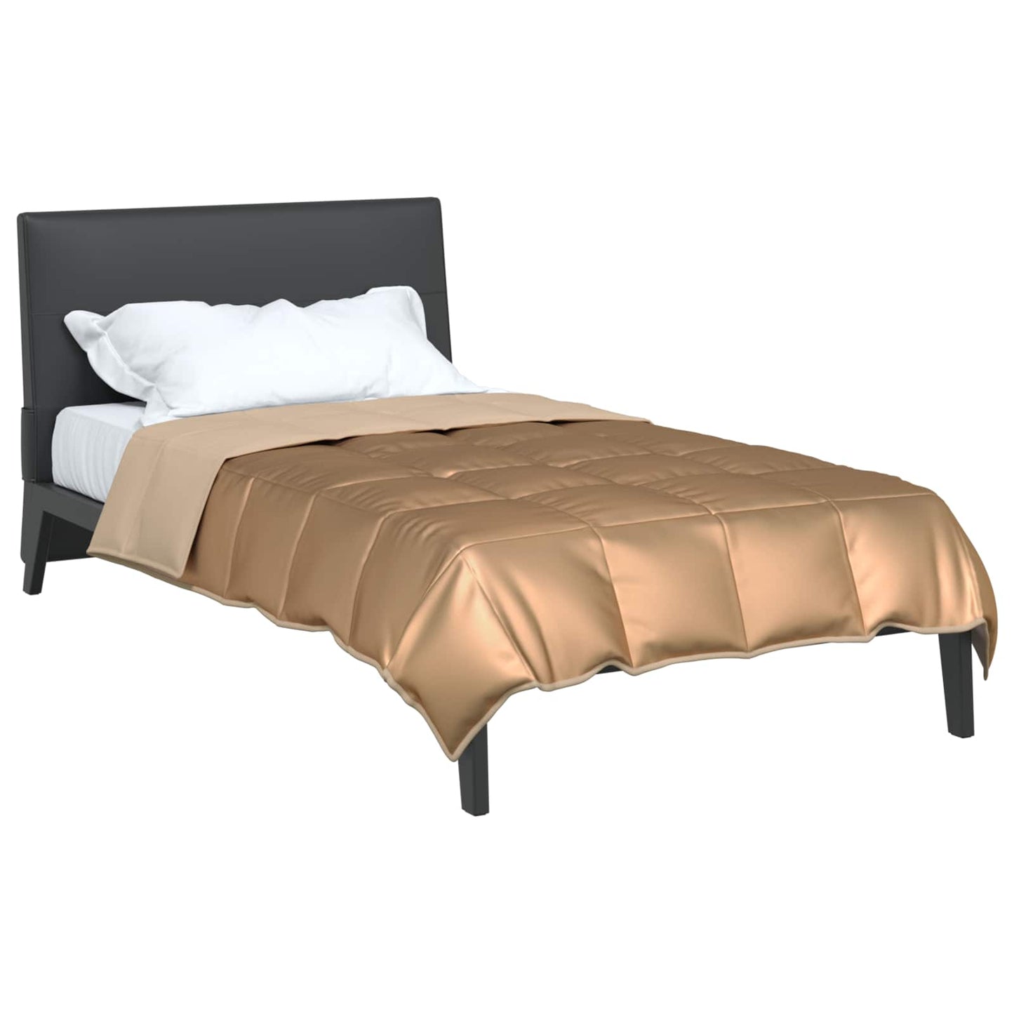 Vidaxl zomer dekbed goud 220 x 155 cm satijn en microfiber