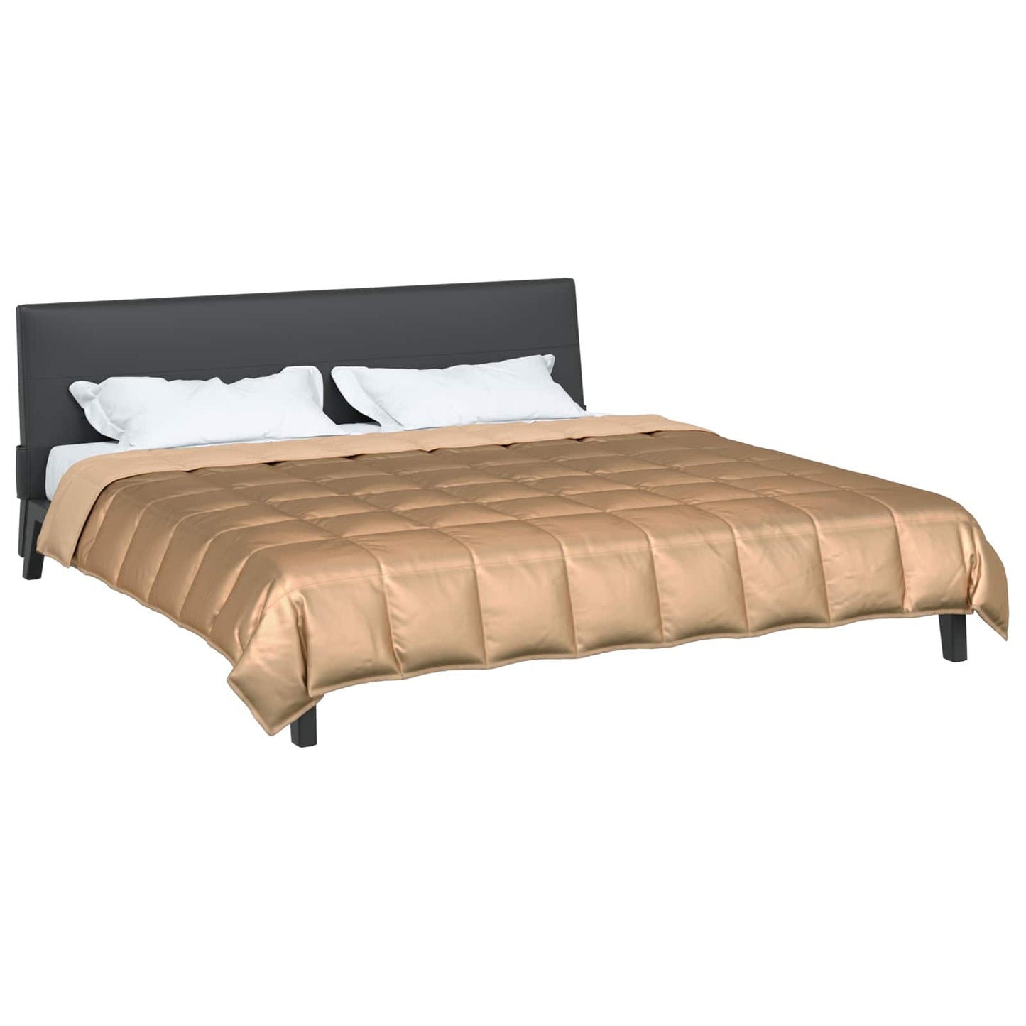 Vidaxl zomer dekbed goud 220 x 200 cm satijn en microfiber