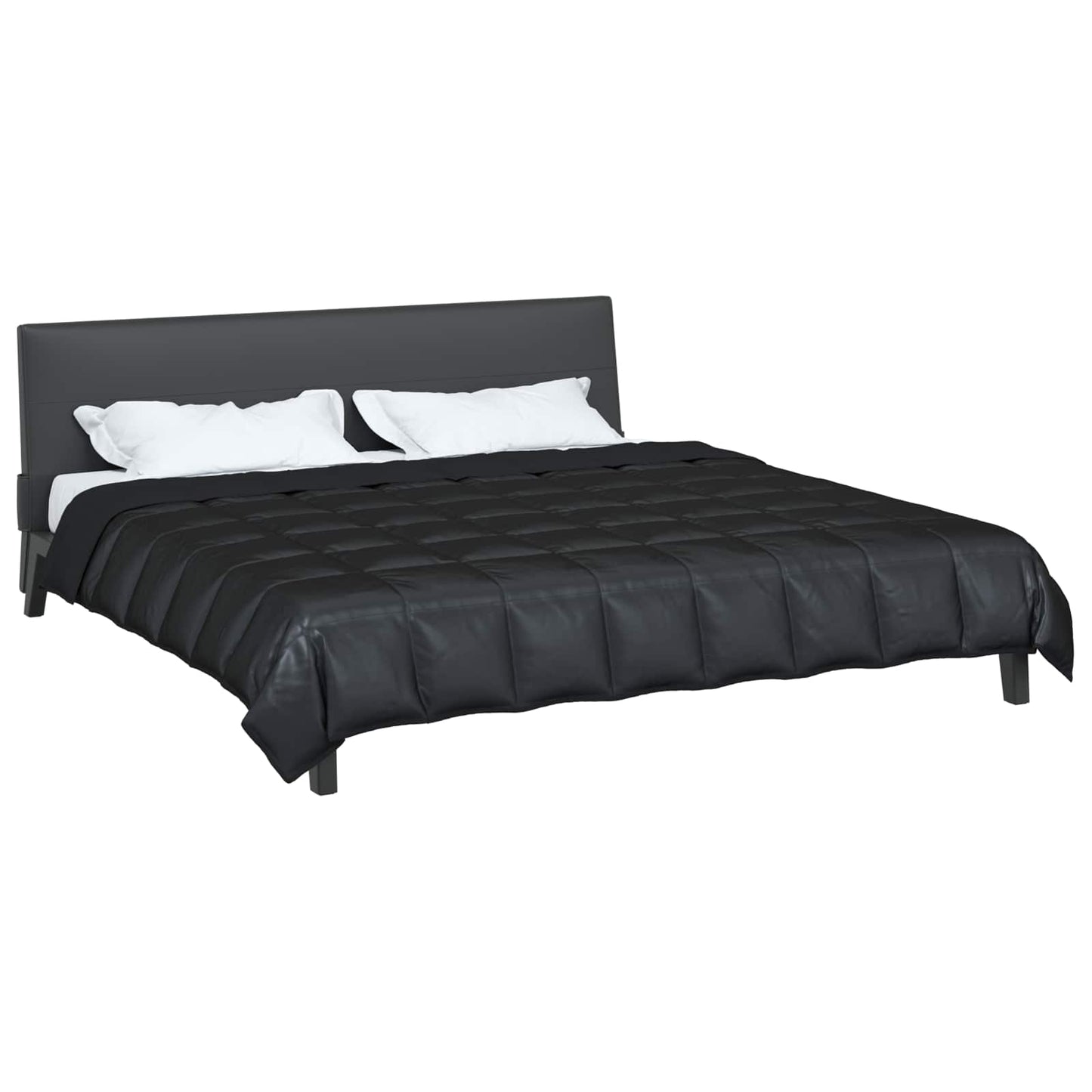 Vidaxl zomer dekbed zwart 200 x 200 cm satijn en microfiber