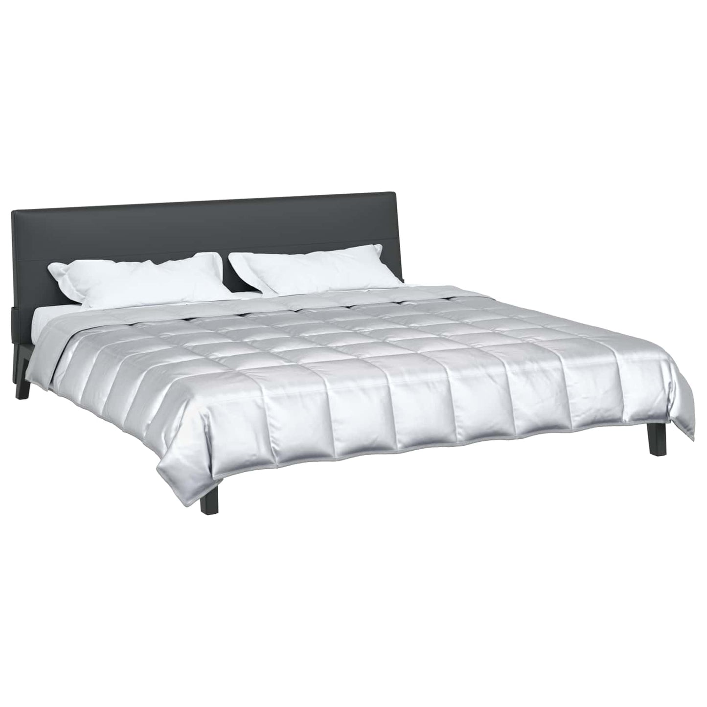 Vidaxl zomer dekbed zilver 220 x 260 cm satijn en microfiber