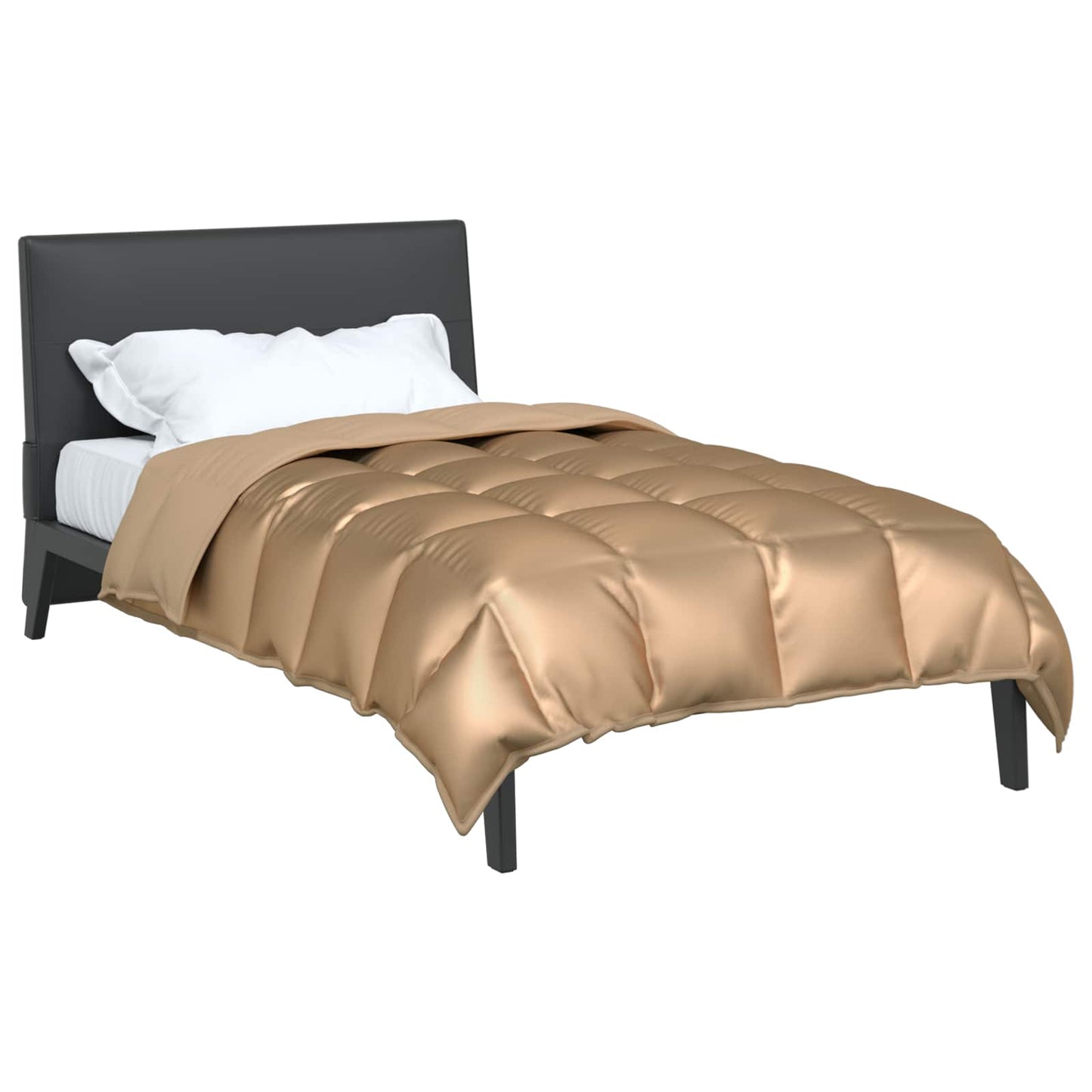 Vidaxl winter dekbed goud 200 x 140 cm satijn en microfiber