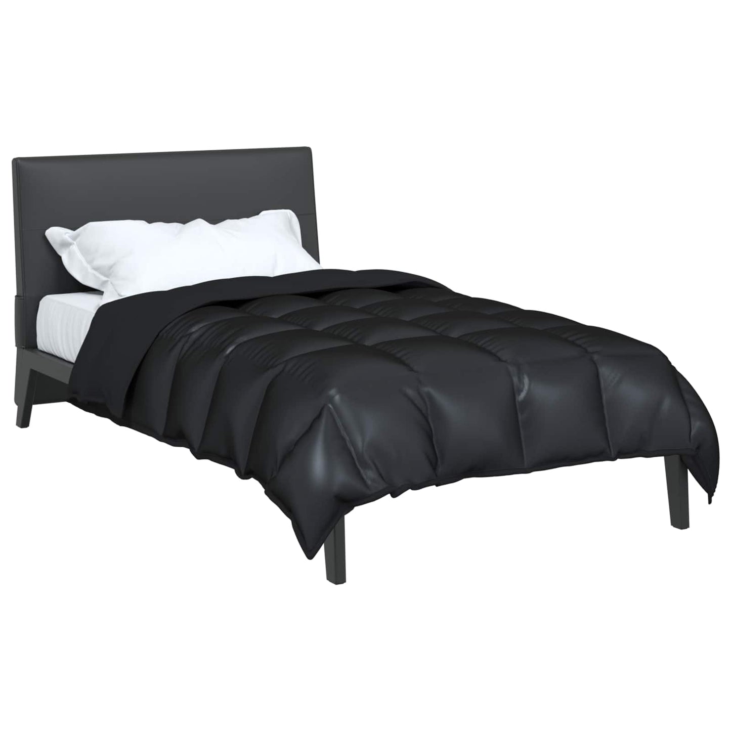 Vidaxl winter dekbed zwart 220 x 140 cm satijn en microfiber