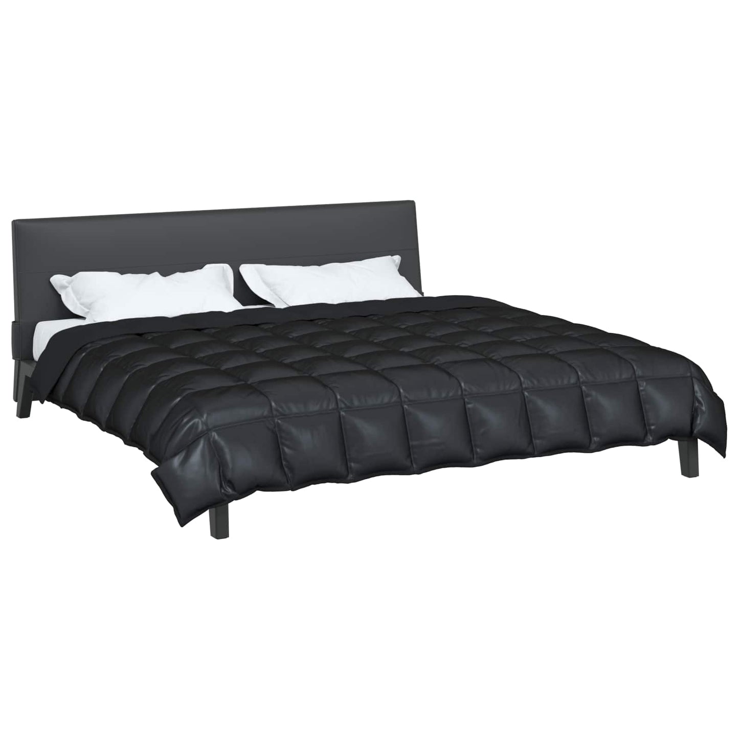 Vidaxl winter dekbed zwart 220 x 200 cm satijn en microfiber