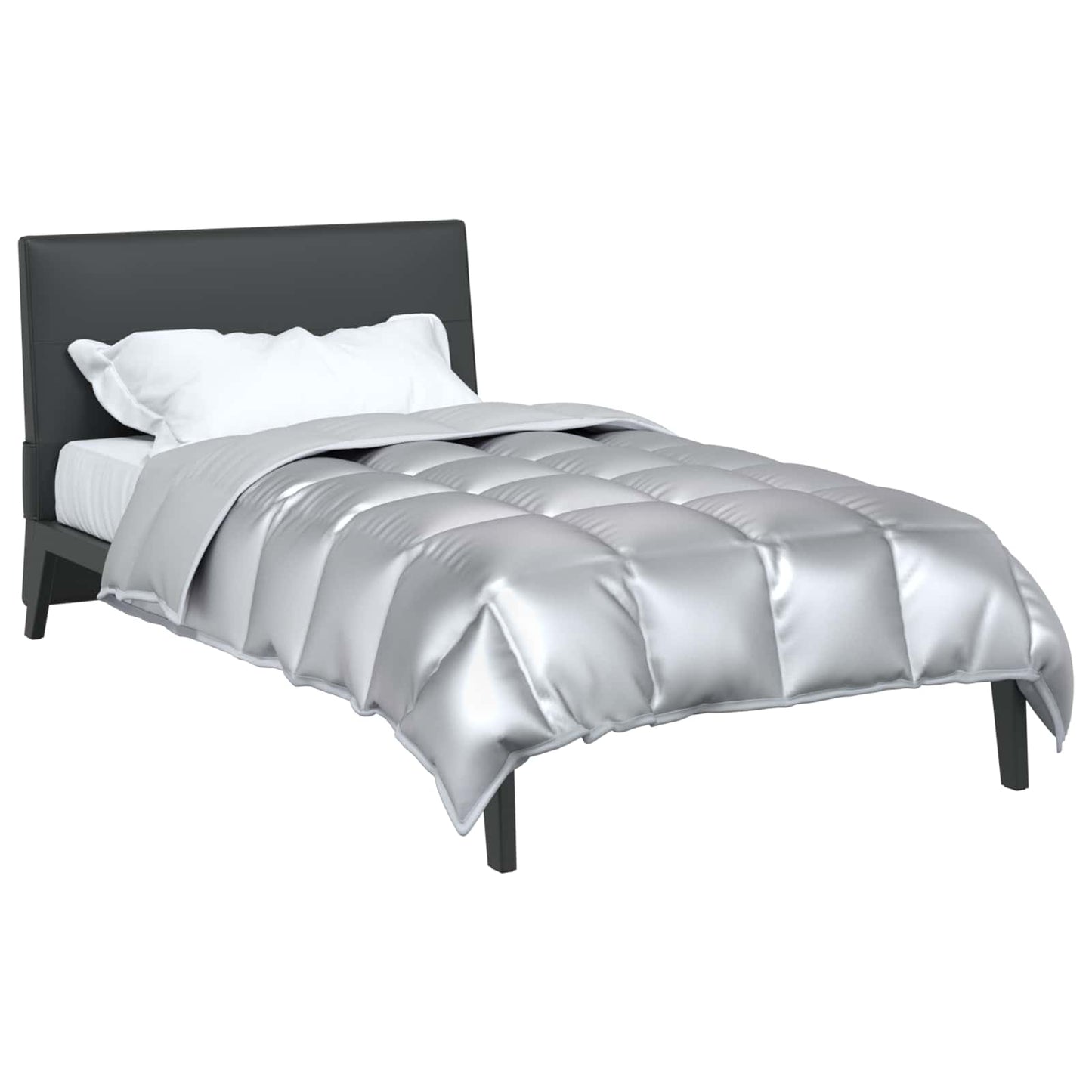 Vidaxl winter dekbed zilver 200 x 155 cm satijn en microfiber