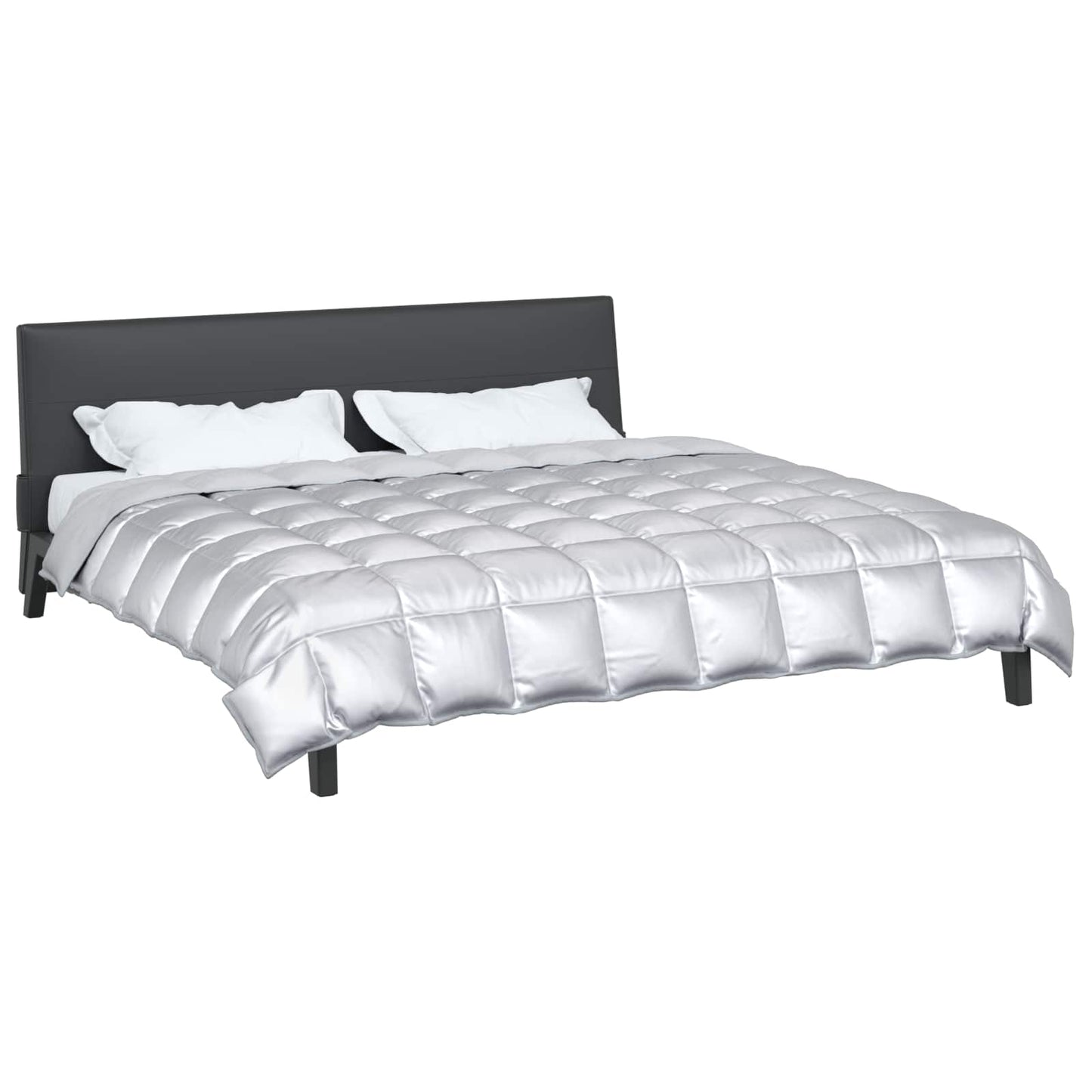 Vidaxl winter dekbed zilver 220 x 260 cm satijn en microfiber
