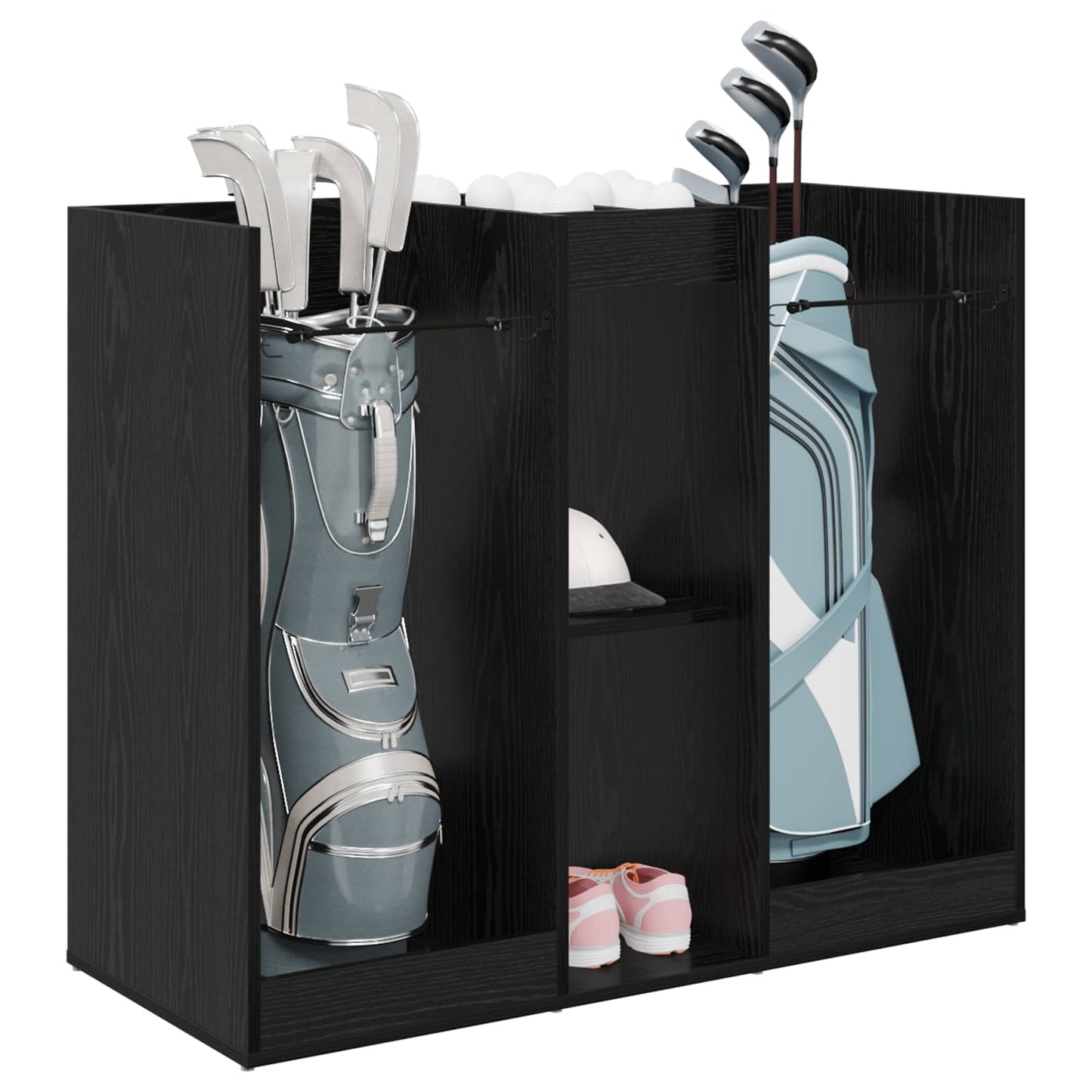 Vidaxl golfkast effen zwart eiken 102 x 45 x 85,5 cm