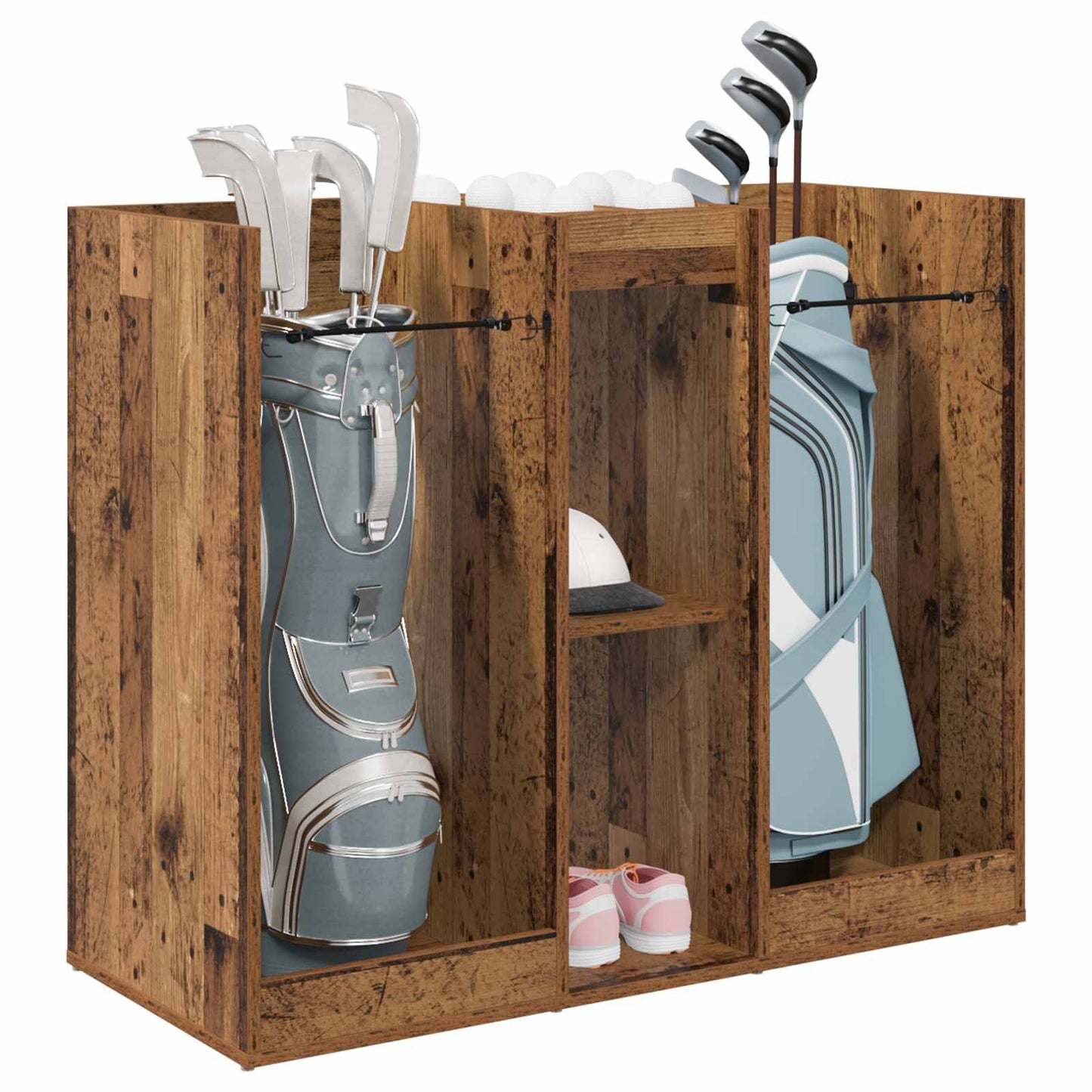 Vidaxl golfkast effen oudhout 102 x 45 x 85,5 cm