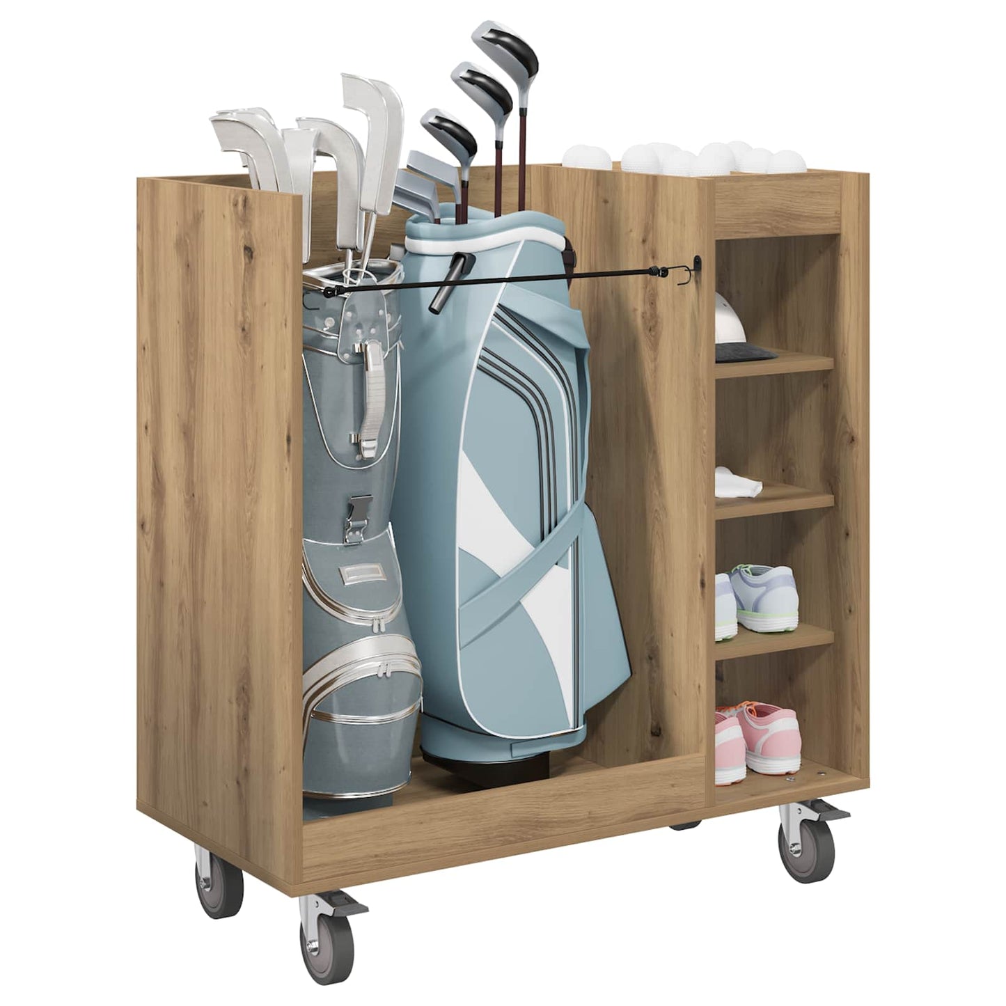 Vidaxl golfkast met wiel effen artisan eiken 90 x 45 x 98 cm