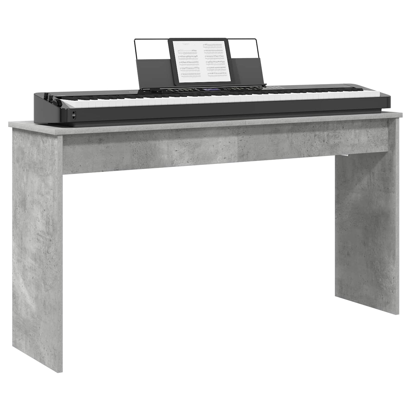 Vidaxxl soporte para teclado gris hormigón 120 x 32 x 64 cm acabado madera