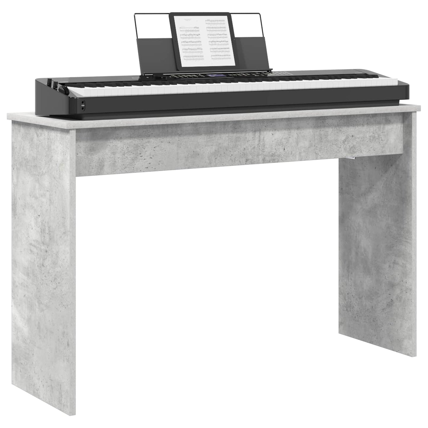 Vidaxxl soporte para teclado gris hormigón 100 x 32 x 64 cm acabado madera